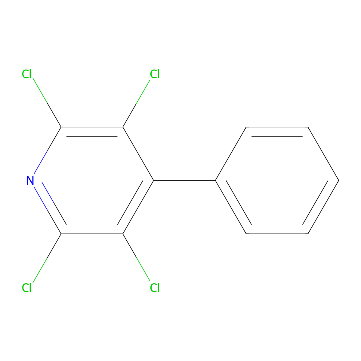 2,3,5,6-Tetrachloro-4-phenylpyridine molecular structure, CAS 23985-88-8