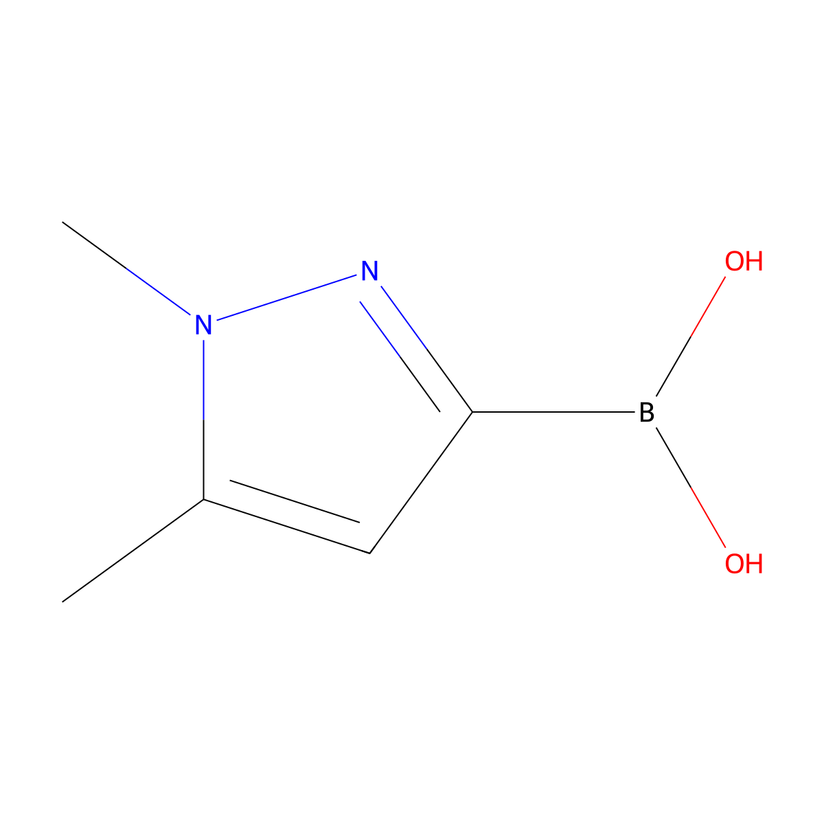 (1,5-dimethyl-1H-pyrazol-3-yl)boronic acid molecular structure, CAS 2398589-48-3