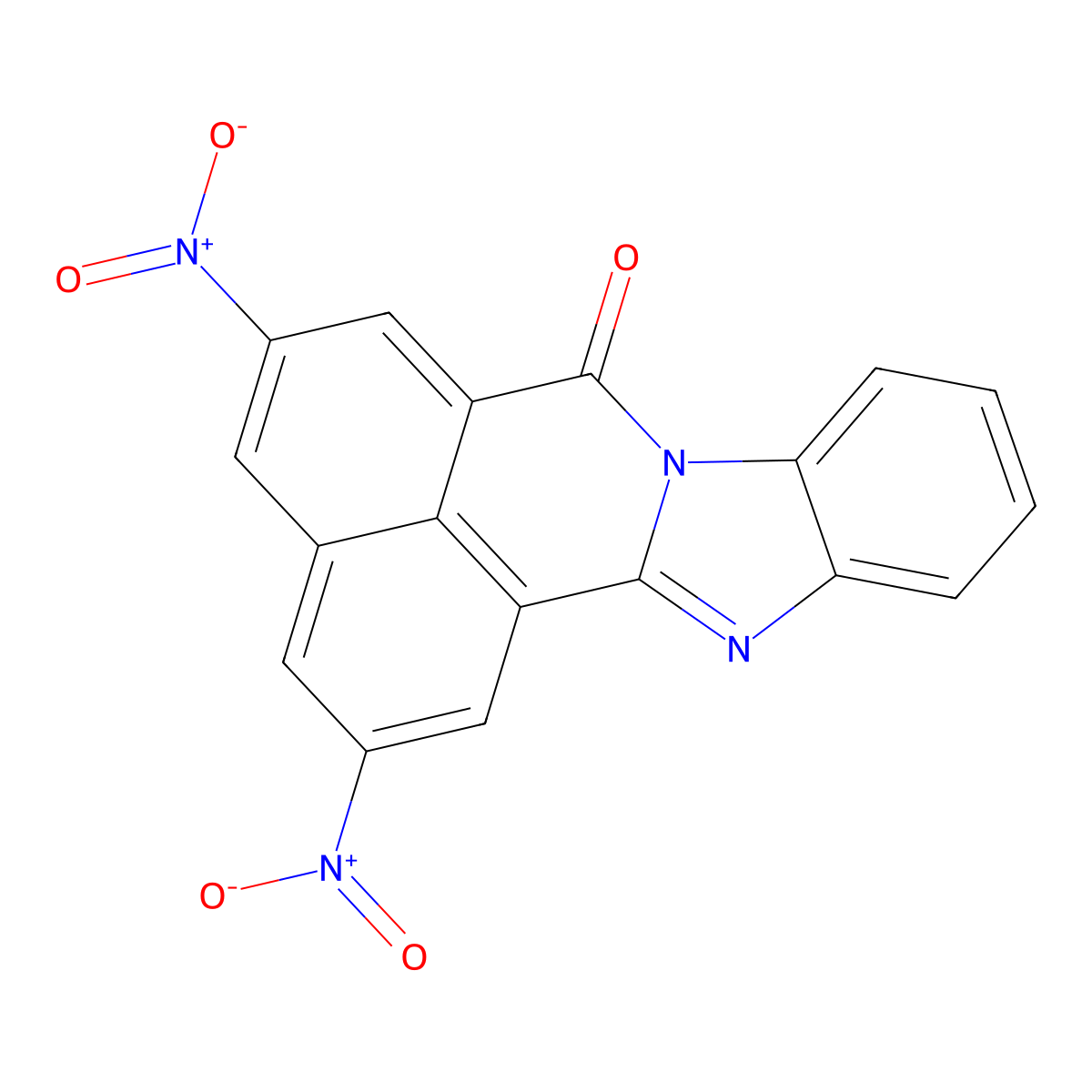 2,5-dinitro-7H-benzimidazo[2,1-a]benzo[de]isoquinolin-7-one molecular structure, CAS 23986-31-4