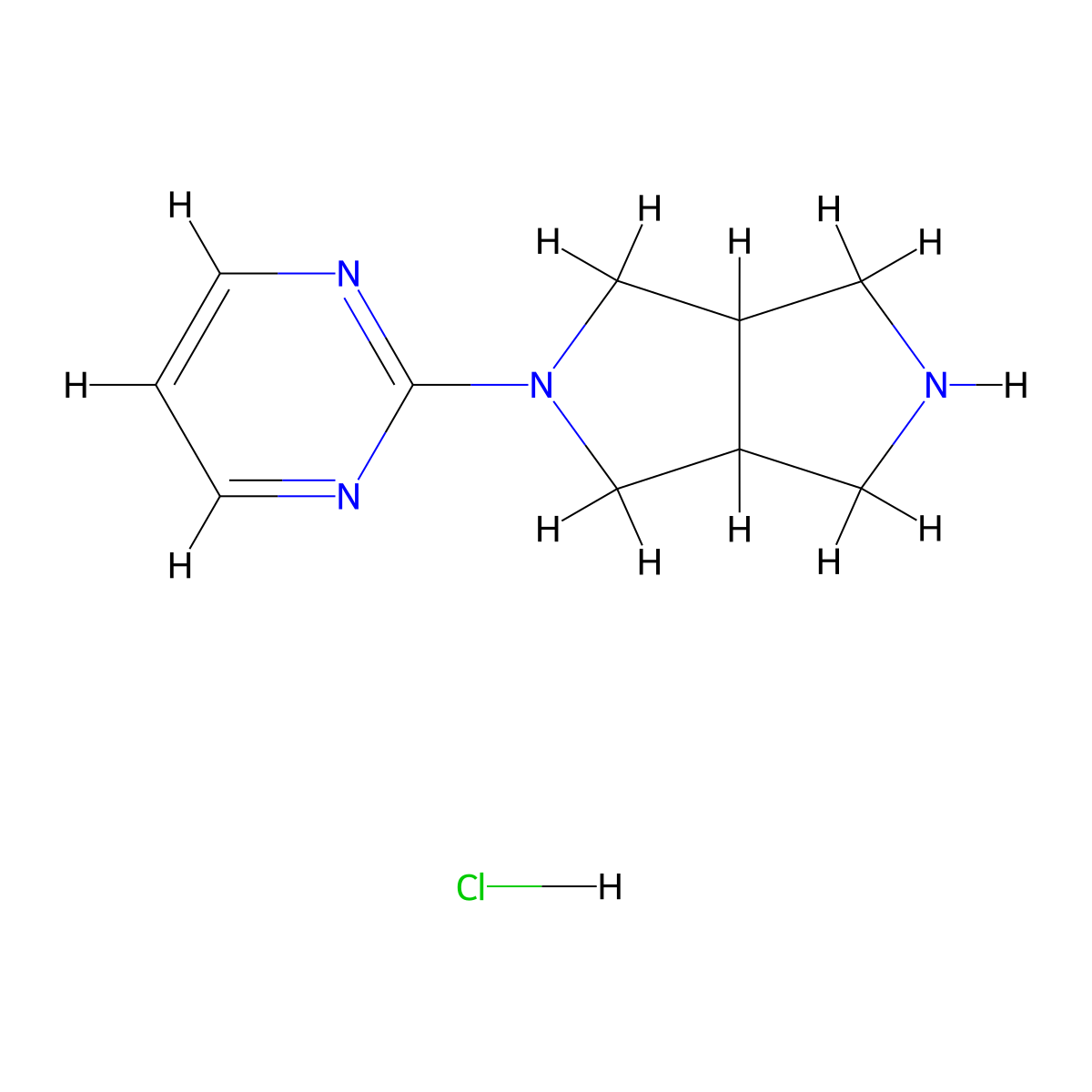 2-(Pyrimidin-2-yl)octahydropyrrolo[3,4-c]pyrrole hydrochloride molecular structure, CAS 2398624-81-0