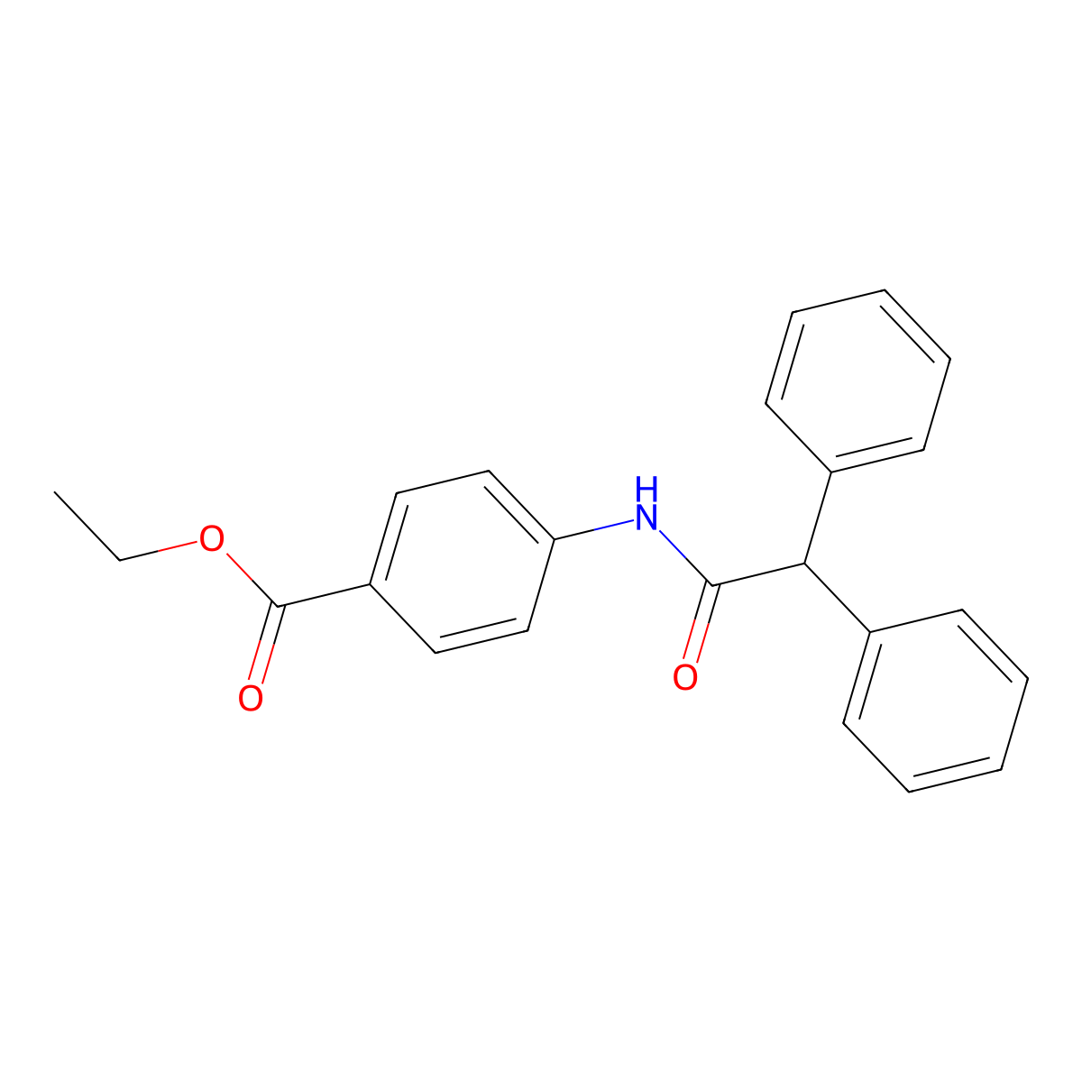 Ethyl 4-[(diphenylacetyl)amino]benzoate molecular structure, CAS 23988-51-4