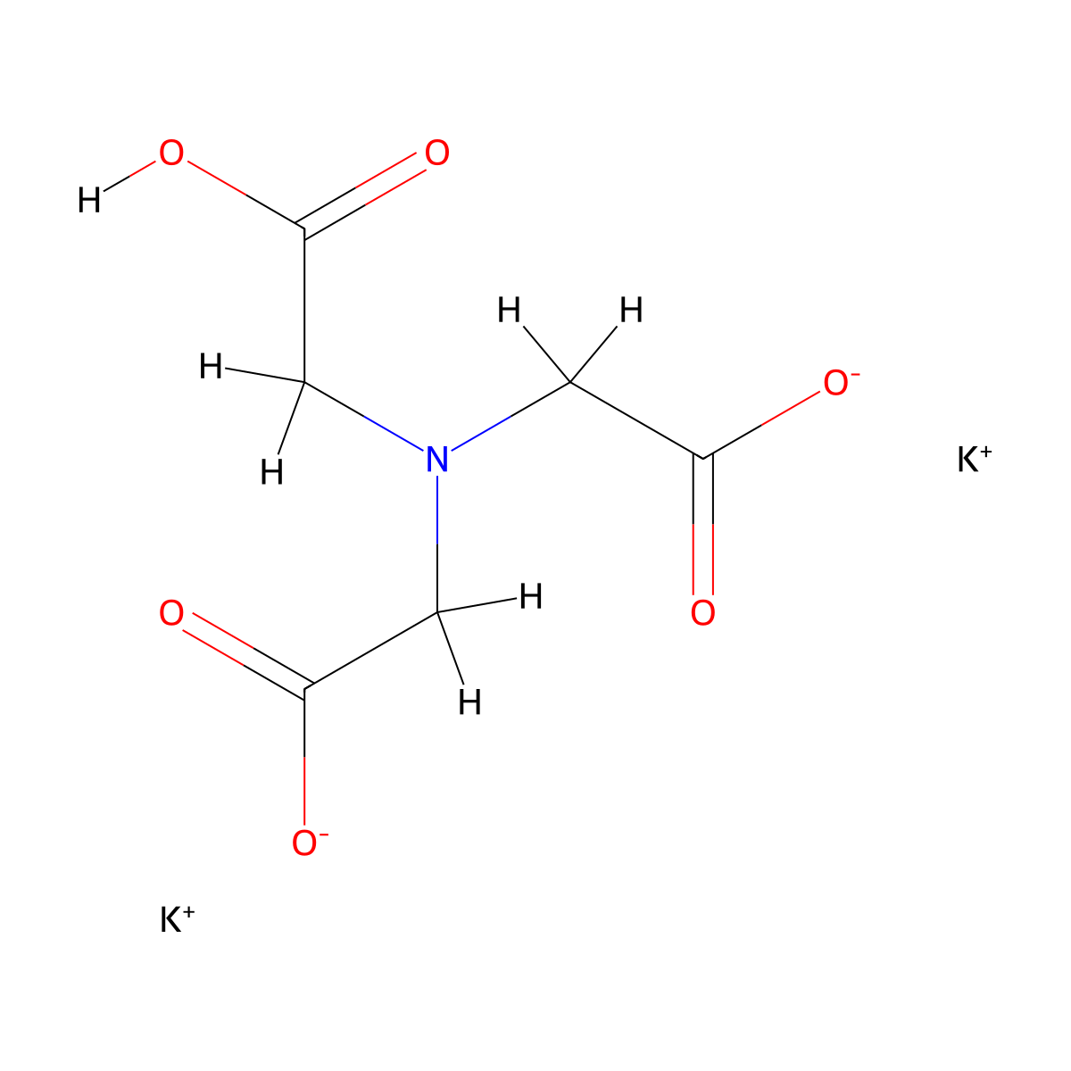 Dipotassium hydrogen nitrilotriacetate molecular structure, CAS 2399-86-2