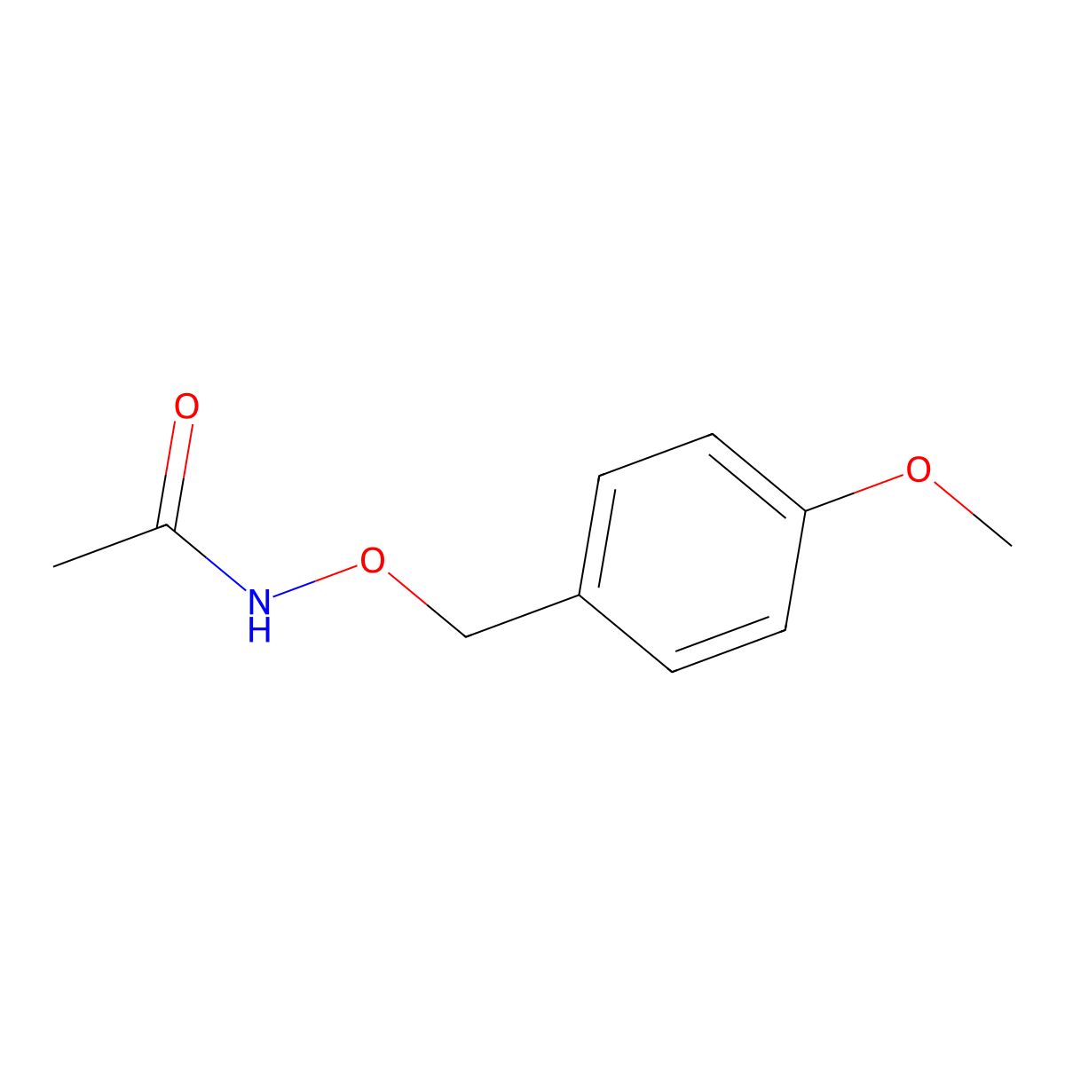 Acetamide, N-((4-methoxyphenyl)methoxy)- molecular structure, CAS 23993-49-9