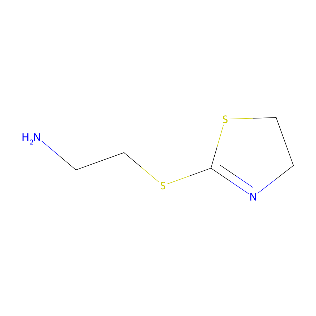 2-(4,5-Dihydro-1,3-thiazol-2-ylsulfanyl)ethan-1-amine molecular structure, CAS 23994-81-2