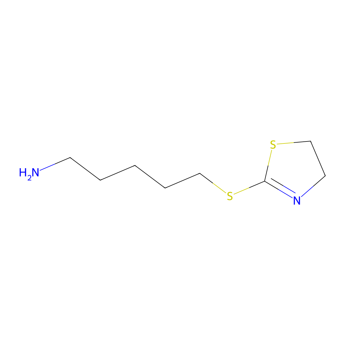 5-(4,5-Dihydro-1,3-thiazol-2-ylsulfanyl)pentan-1-amine molecular structure, CAS 23994-84-5