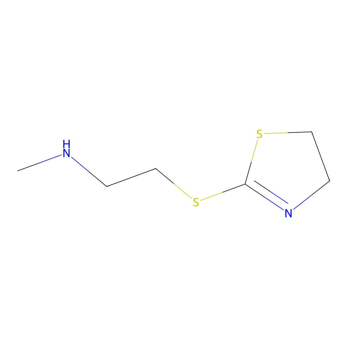 [2-(4,5-Dihydro-1,3-thiazol-2-ylsulfanyl)ethyl](methyl)amine molecular structure, CAS 23994-85-6