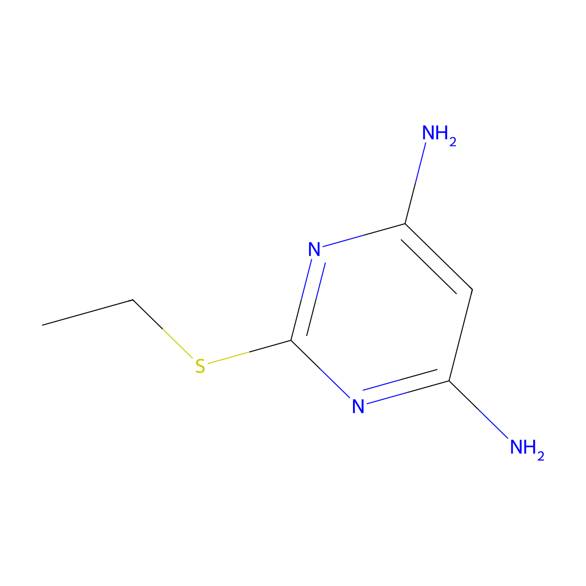 2-(Ethylthio)pyrimidine-4,6-diamine molecular structure, CAS 23994-93-6