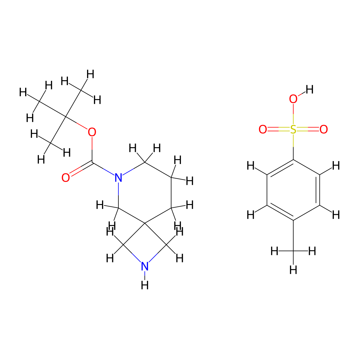 tert-Butyl 2,6-diazaspiro[3.5]nonane-6-carboxylate 4-methylbenzenesulfonate molecular structure, CAS 2399441-20-2