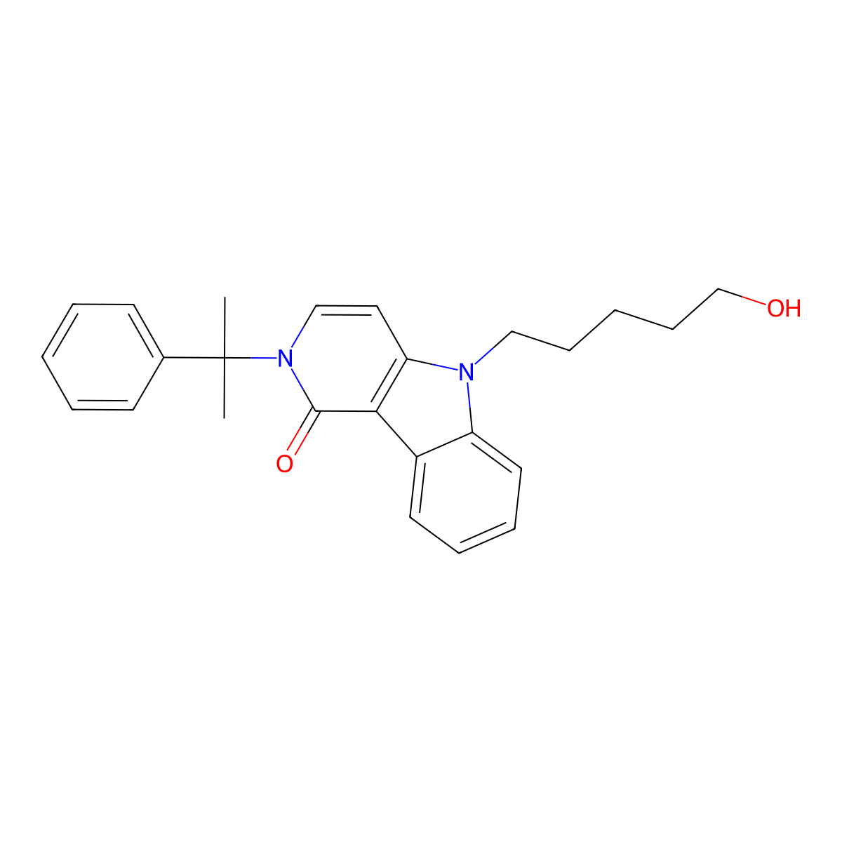 2,5-dihydro-5-(5-hydroxypentyl)-2-(1-methyl-1-phenylethyl)-1H-pyrido[4,3-b]indol-1-one molecular structure, CAS 2399452-31-2