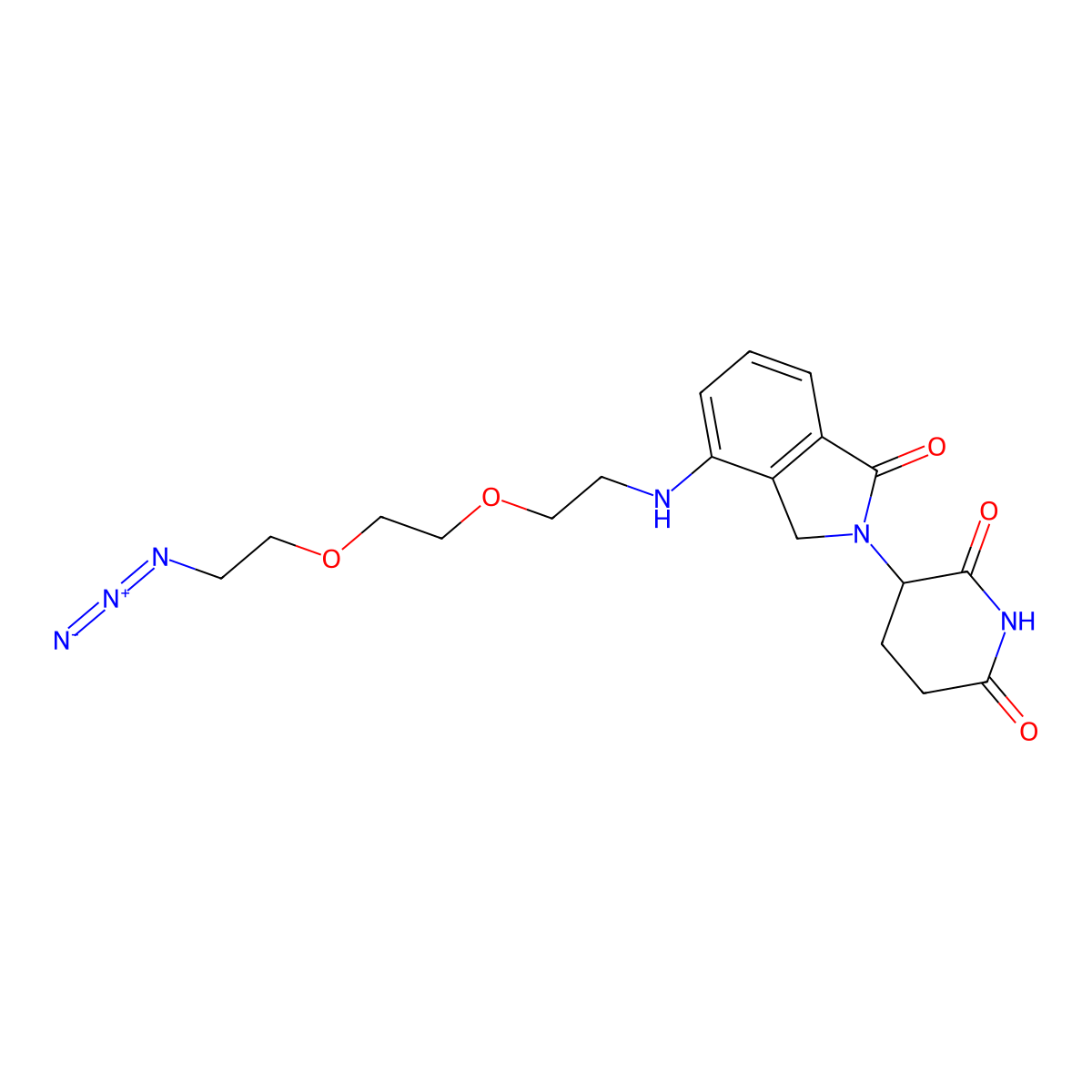 Lenalidomide 4'-PEG2-azide molecular structure, CAS 2399455-48-0