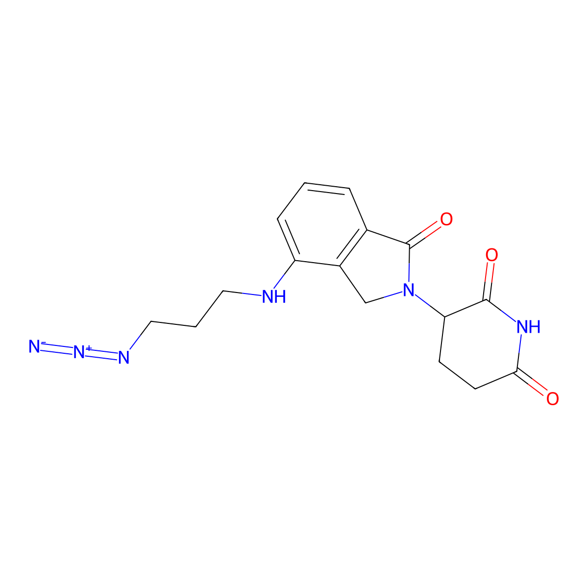 Lenalidomide 4'-alkyl-C3-azide molecular structure, CAS 2399455-71-9