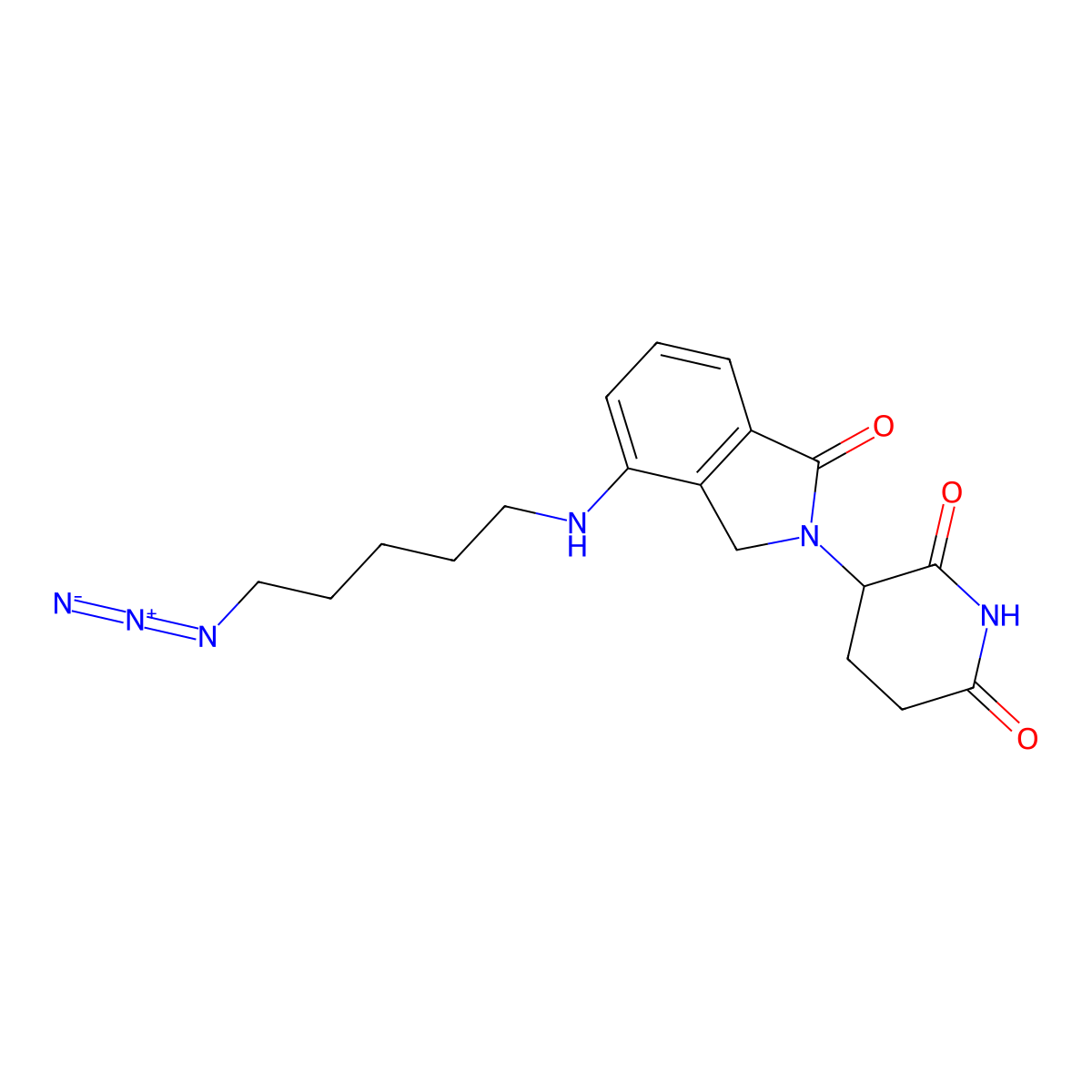 Lenalidomide 4'-alkyl-C5-azide molecular structure, CAS 2399455-78-6