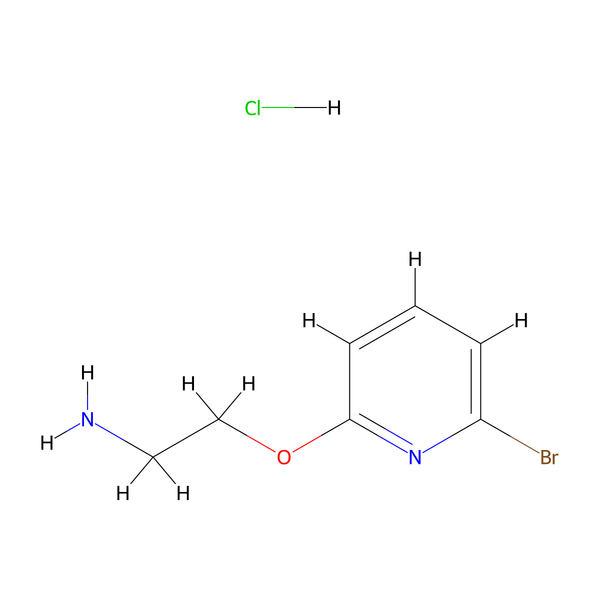2-[(6-Bromopyridin-2-yl)oxy]ethan-1-aminehydrochloride molecular structure, CAS 2399480-80-7