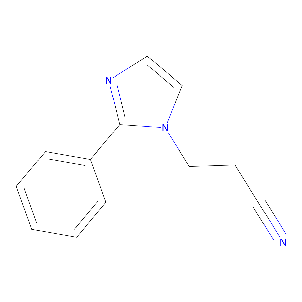 1H-Imidazole-1-propanenitrile, 2-phenyl- molecular structure, CAS 23996-12-5