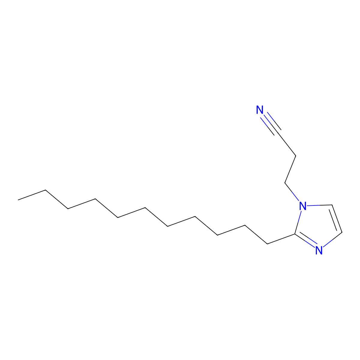 1H-Imidazole-1-propanenitrile, 2-undecyl- molecular structure, CAS 23996-16-9