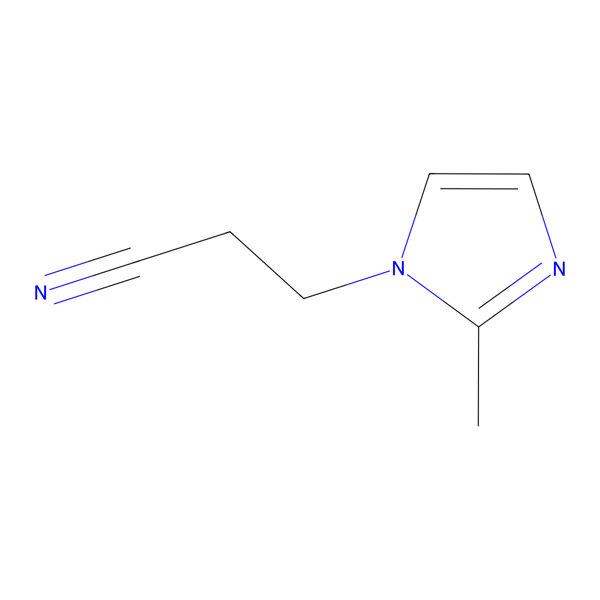 1H-Imidazole-1-propanenitrile, 2-methyl- molecular structure, CAS 23996-55-6