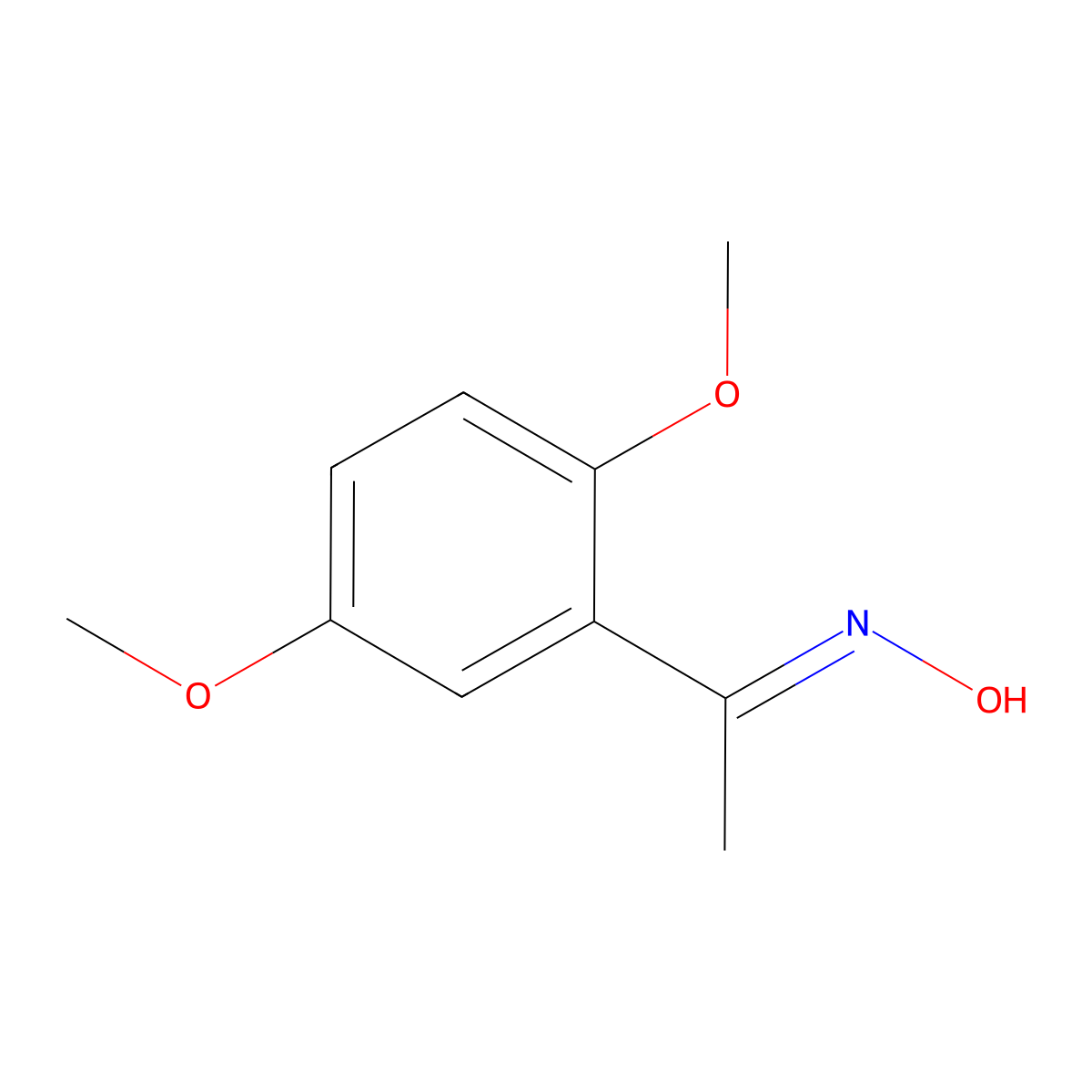 (1E)-1-(2,5-Dimethoxyphenyl)ethanone oxime molecular structure, CAS 23997-82-2