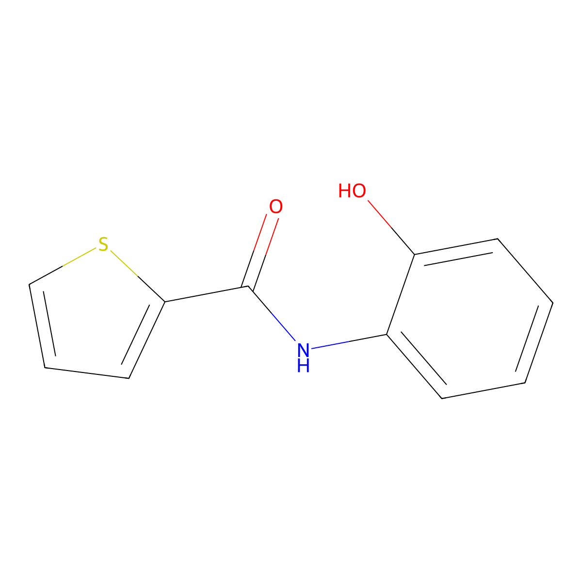 N-(2-Hydroxyphenyl)-2-thiophenecarboxamide molecular structure, CAS 23997-93-5
