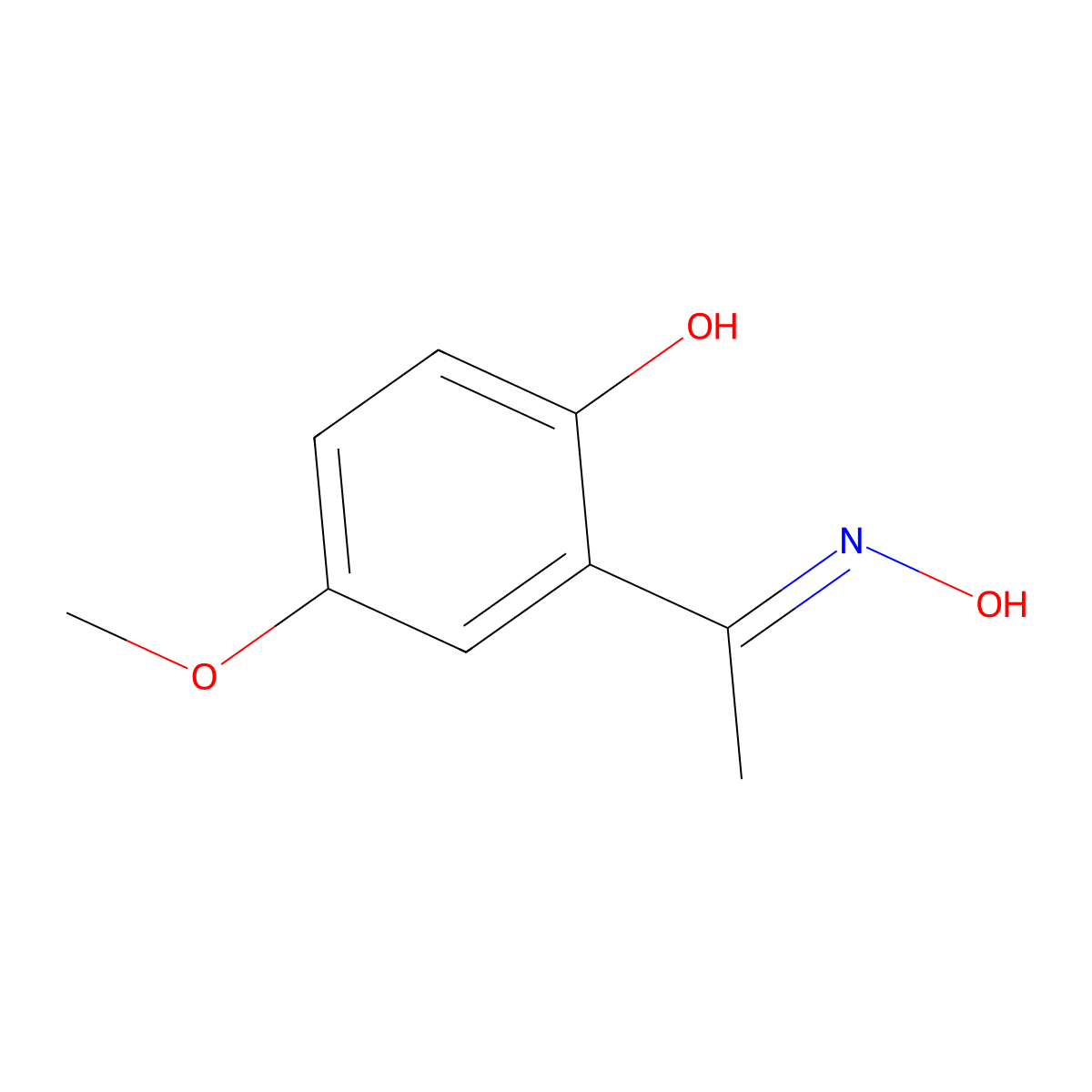 1-(2-Hydroxy-5-methoxy-phenyl)-ethanone oxime molecular structure, CAS 23997-97-9