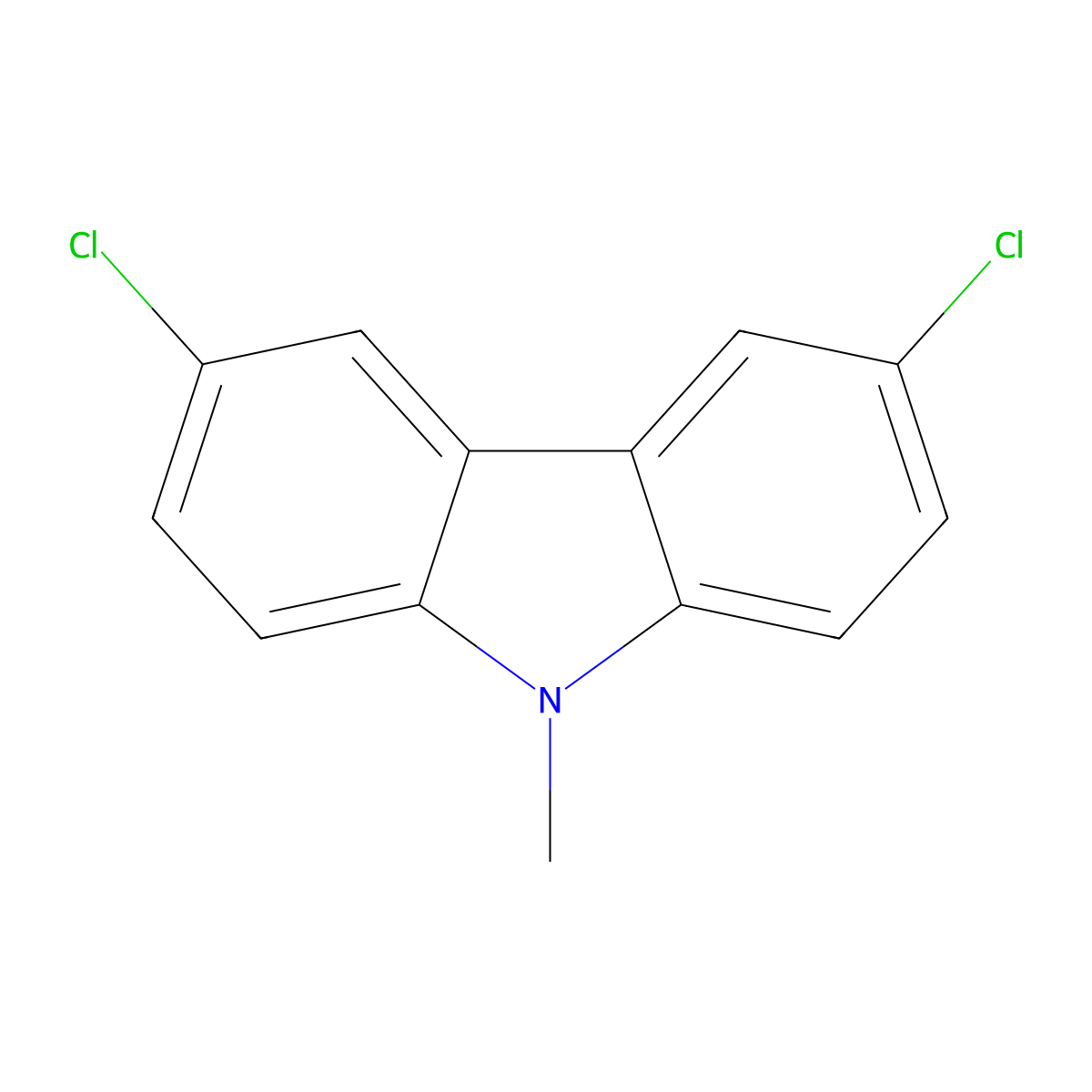 3,6-Dichloro-9-methylcarbazole molecular structure, CAS 23999-51-1
