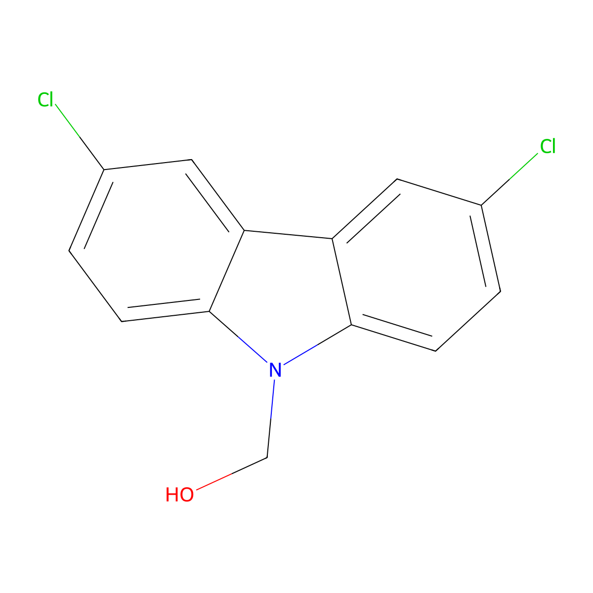 (3,6-Dichlorocarbazol-9-yl)methanol molecular structure, CAS 23999-52-2