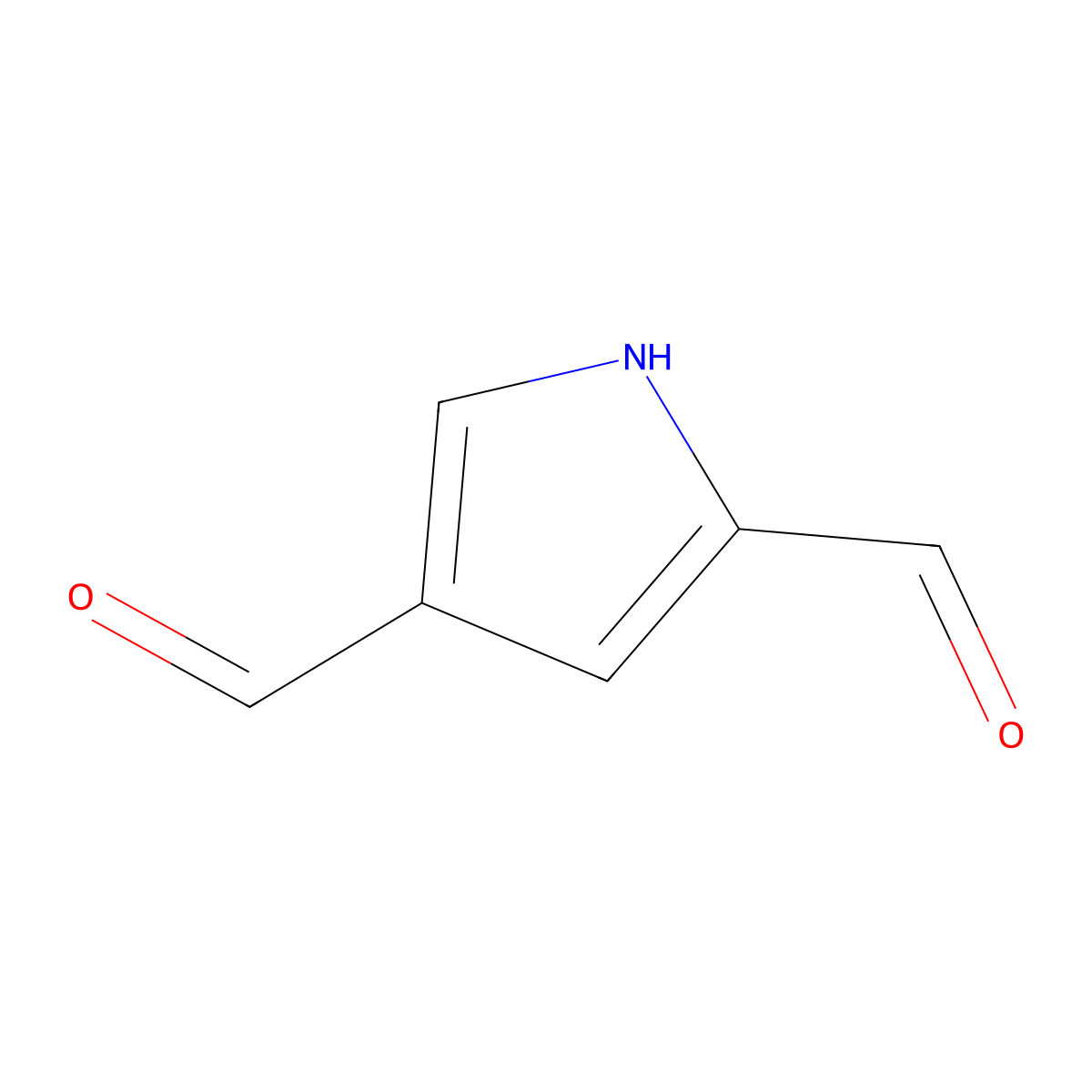 1H-Pyrrole-2,4-dicarbaldehyde molecular structure, CAS 23999-91-9