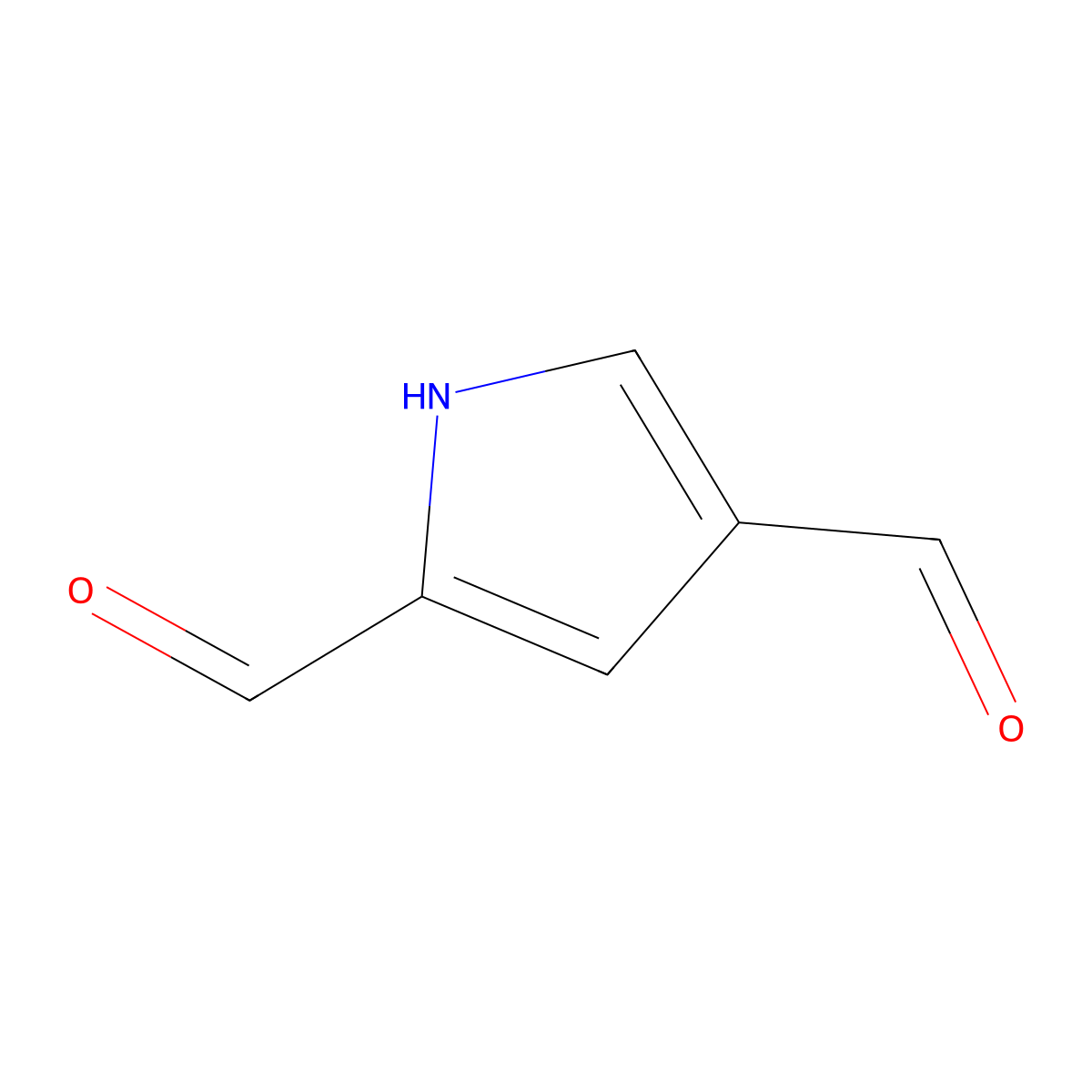 1H-Pyrrole-2,4-dicarbaldehyde molecular structure, CAS 23999-91-9