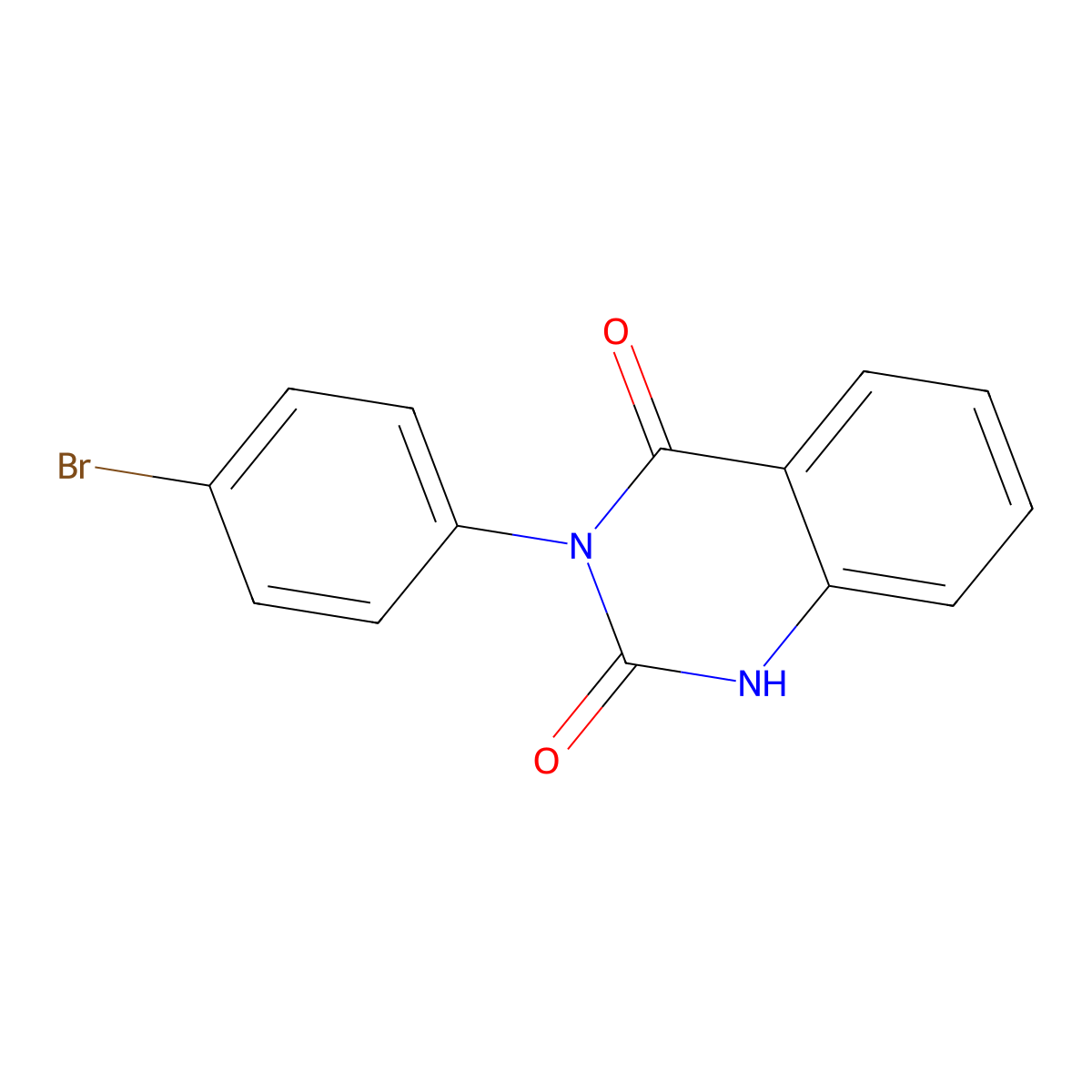 3-(4-bromophenyl)-1H-quinazoline-2,4-dione molecular structure, CAS 2400-96-6