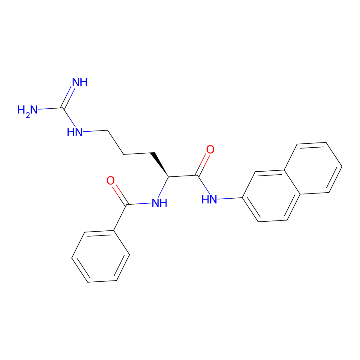 N-benzoyl-L-arginine 2-naphthylamide molecular structure, CAS 24000-95-1