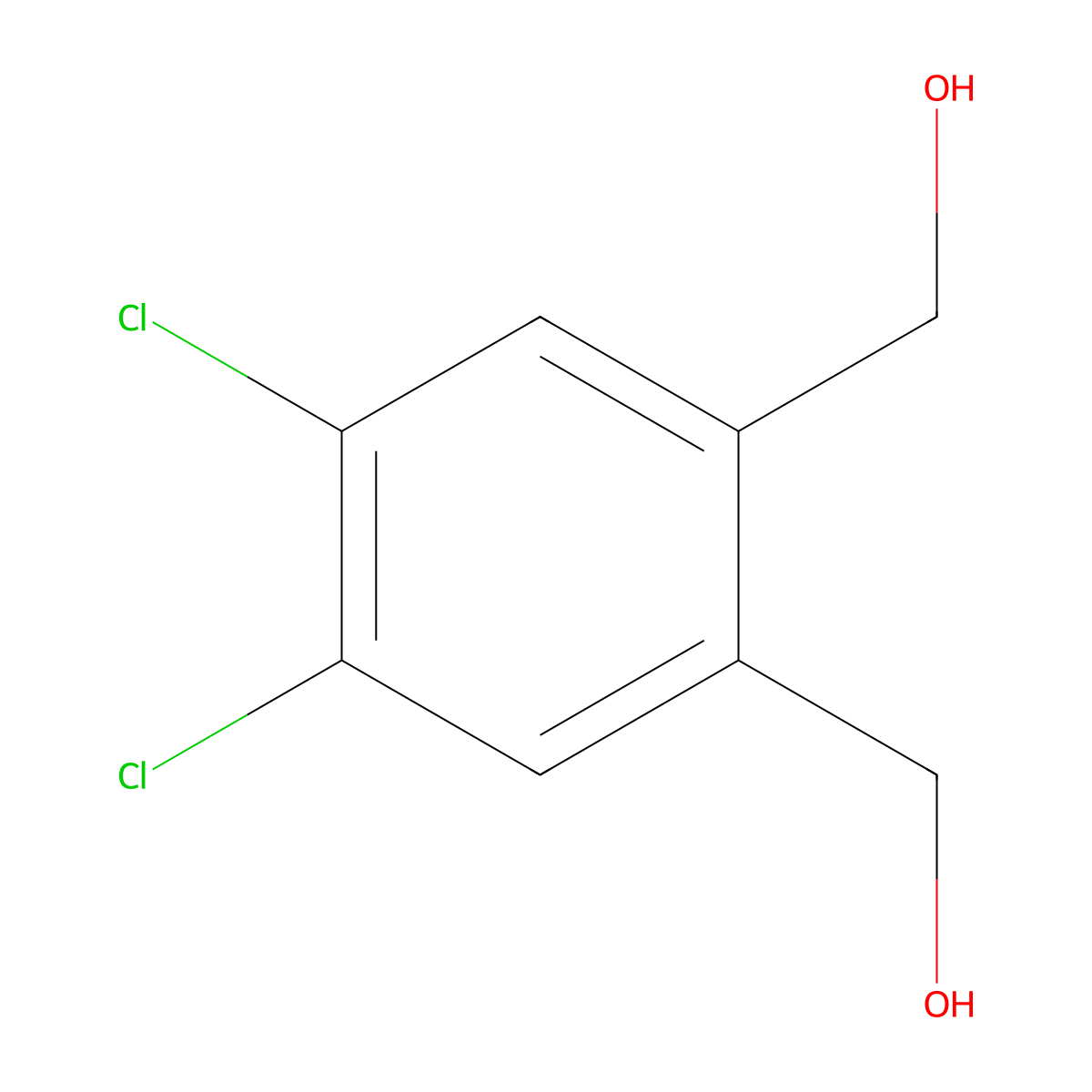 (4,5-Dichloro-1,2-phenylene)dimethanol molecular structure, CAS 24006-92-6