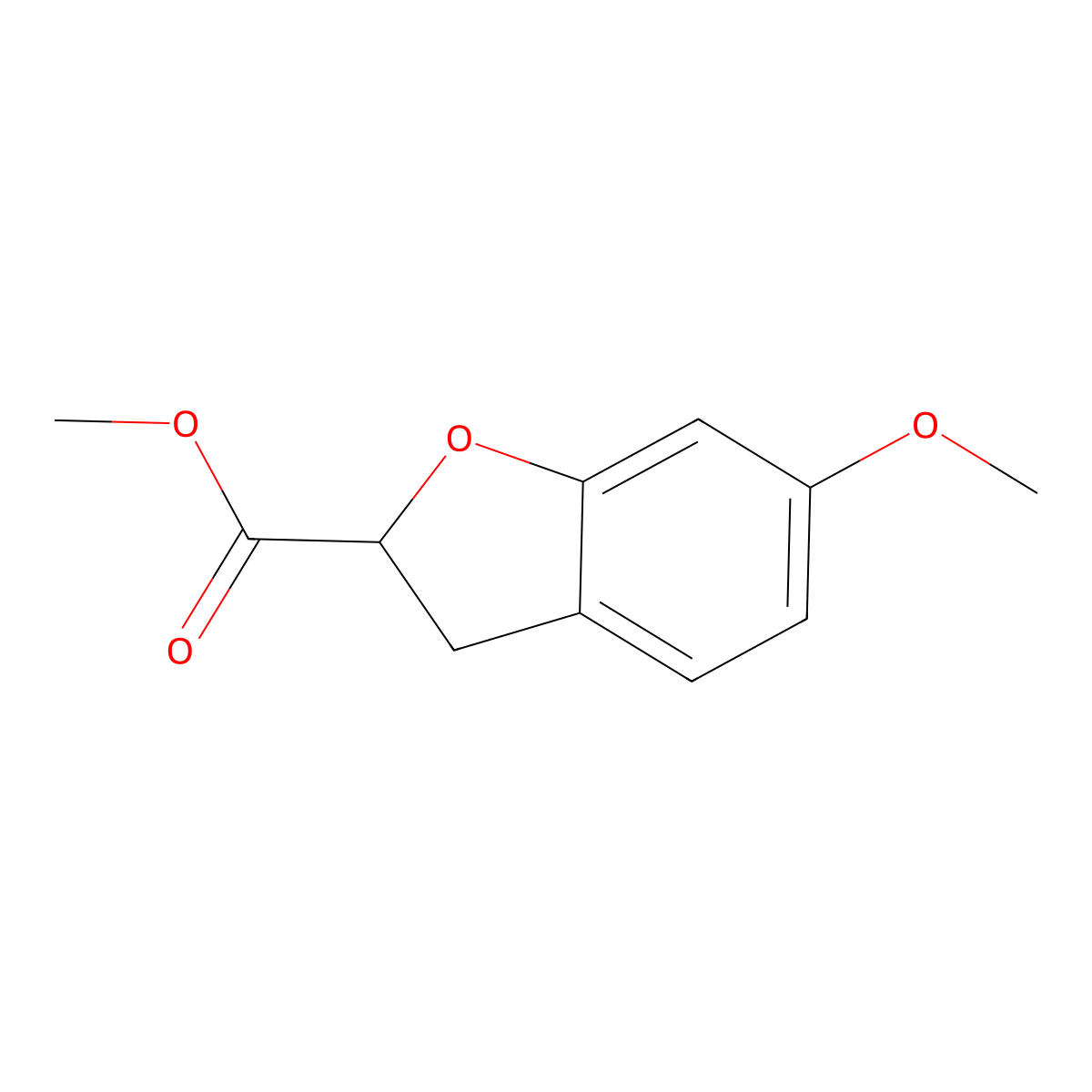 Methyl 6-Methoxy-2,3-dihydrobenzofuran-2-carboxylate molecular structure, CAS 24007-57-6