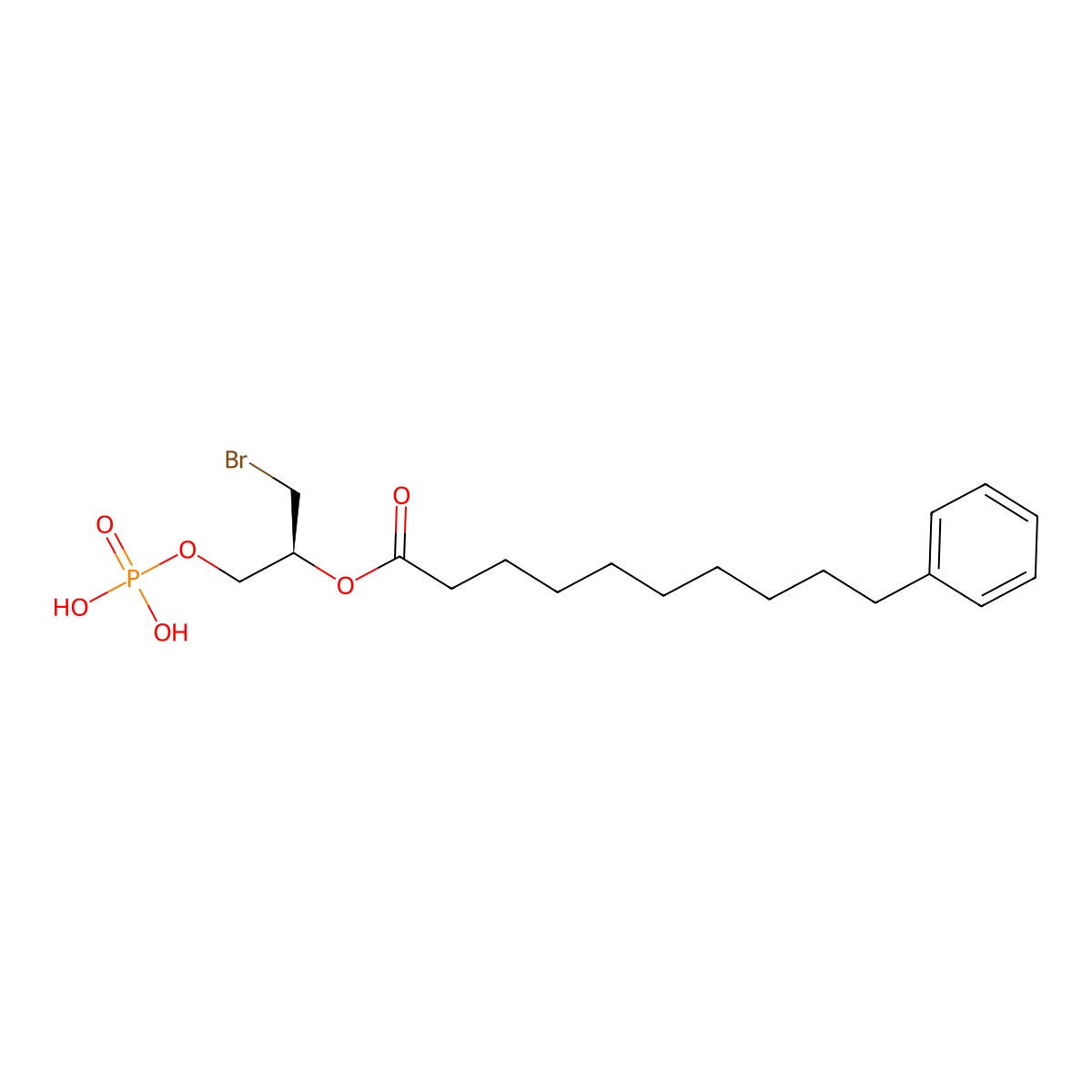 (2S)-1-Bromo-3-(phosphonooxy)propan-2-yl 10-Phenyldecanoate molecular structure, CAS 2400858-74-2