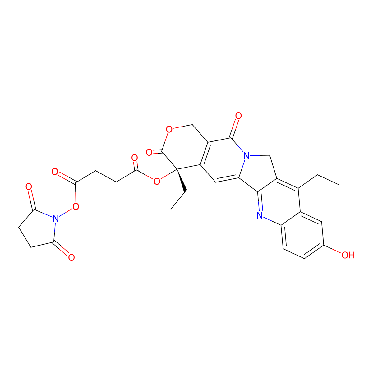 SN38 NHS ester molecular structure, CAS 2400904-71-2