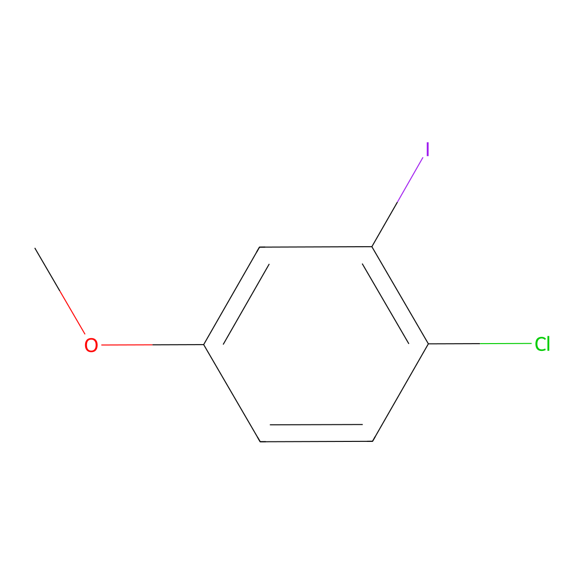1-Chloro-2-iodo-4-methoxybenzene molecular structure, CAS 2401-25-4