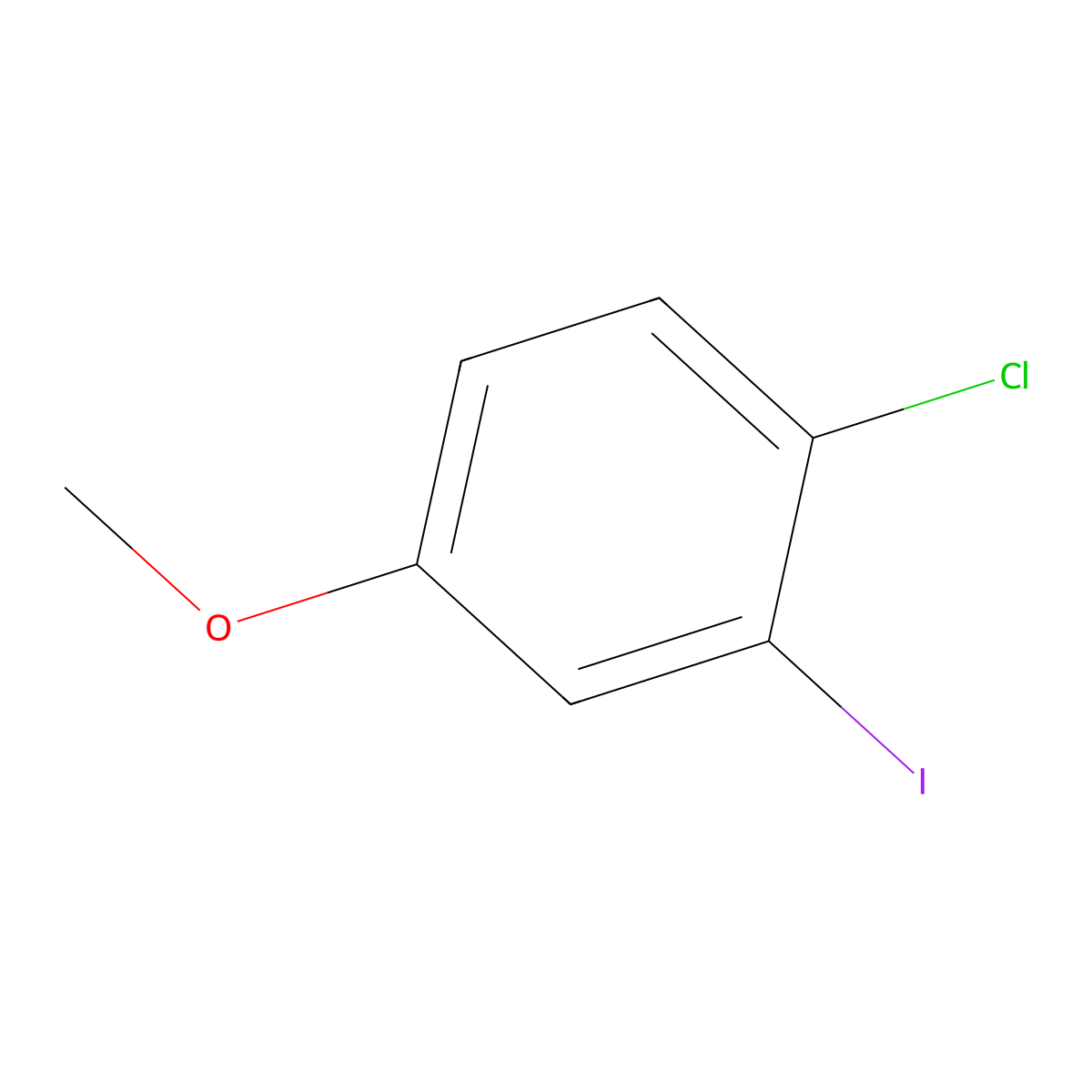 1-Chloro-2-iodo-4-methoxybenzene molecular structure, CAS 2401-25-4