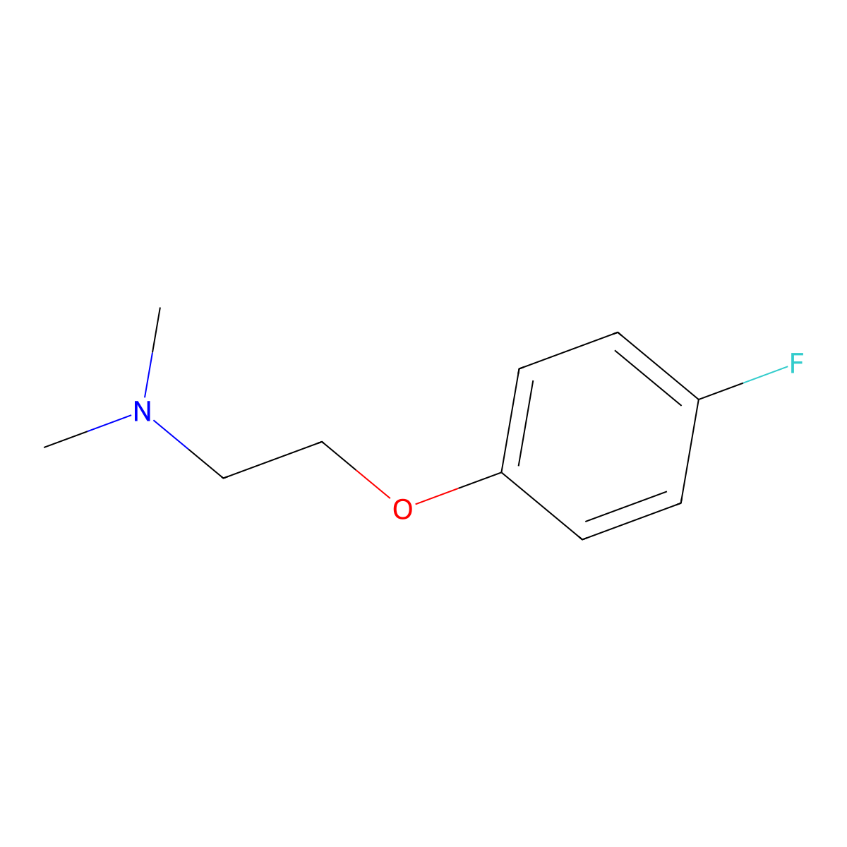 2-(4-fluorophenoxy)-N,N-dimethylethanamine molecular structure, CAS 2401-45-8