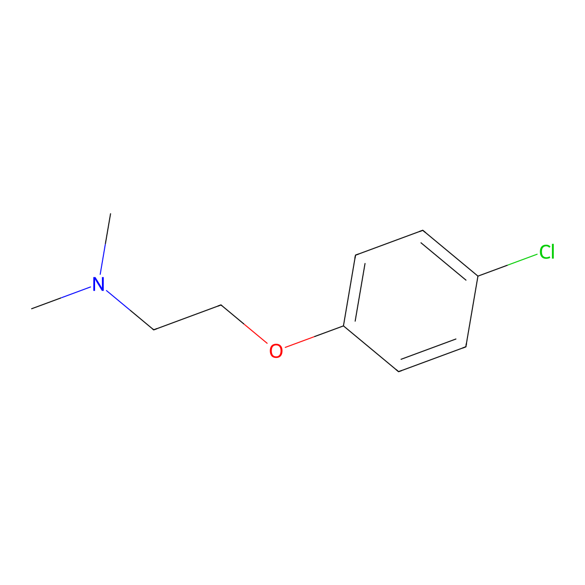2-(4-chlorophenoxy)-N,N-dimethylethanamine molecular structure, CAS 2401-47-0