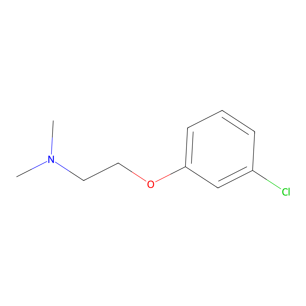 2-(3-chlorophenoxy)-N,N-dimethylethanamine molecular structure, CAS 2401-48-1
