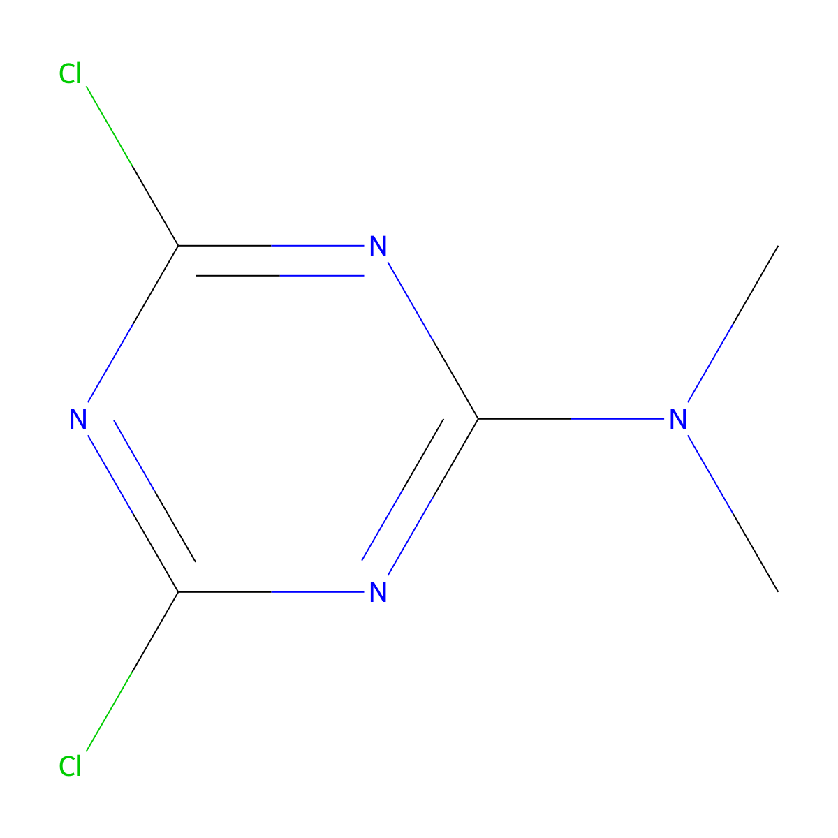 2,4-Dichloro-6-(dimethylamino)-1,3,5-triazine molecular structure, CAS 2401-64-1