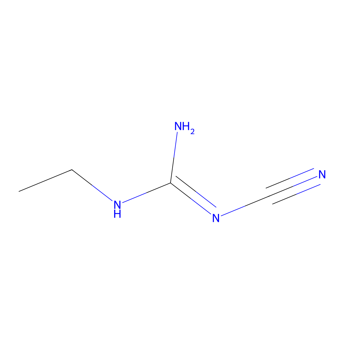 N''-cyano-N-ethylguanidine molecular structure, CAS 24010-80-8