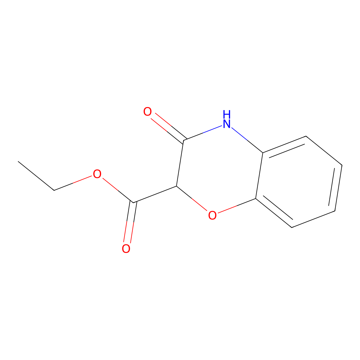 Ethyl 3-oxo-3,4-dihydro-2H-benzo[b][1,4]oxazine-2-carboxylate molecular structure, CAS 24011-61-8