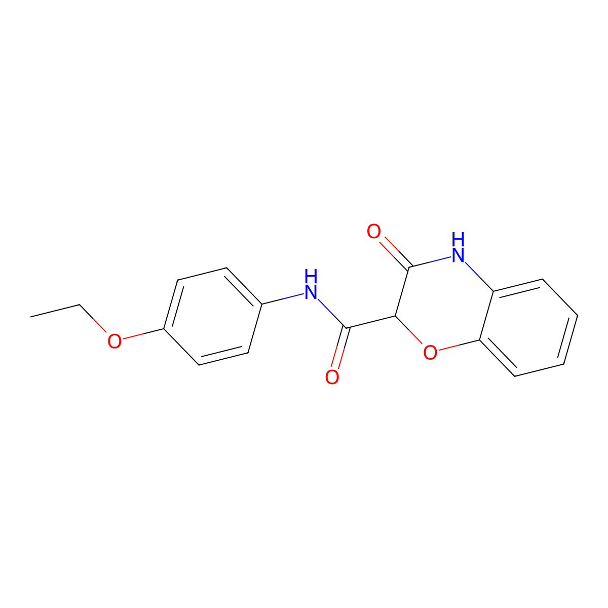 2H-1,4-Benzoxazine-2-carboxy-p-phenetidide, 3,4-dihydro-3-oxo- molecular structure, CAS 24011-68-5