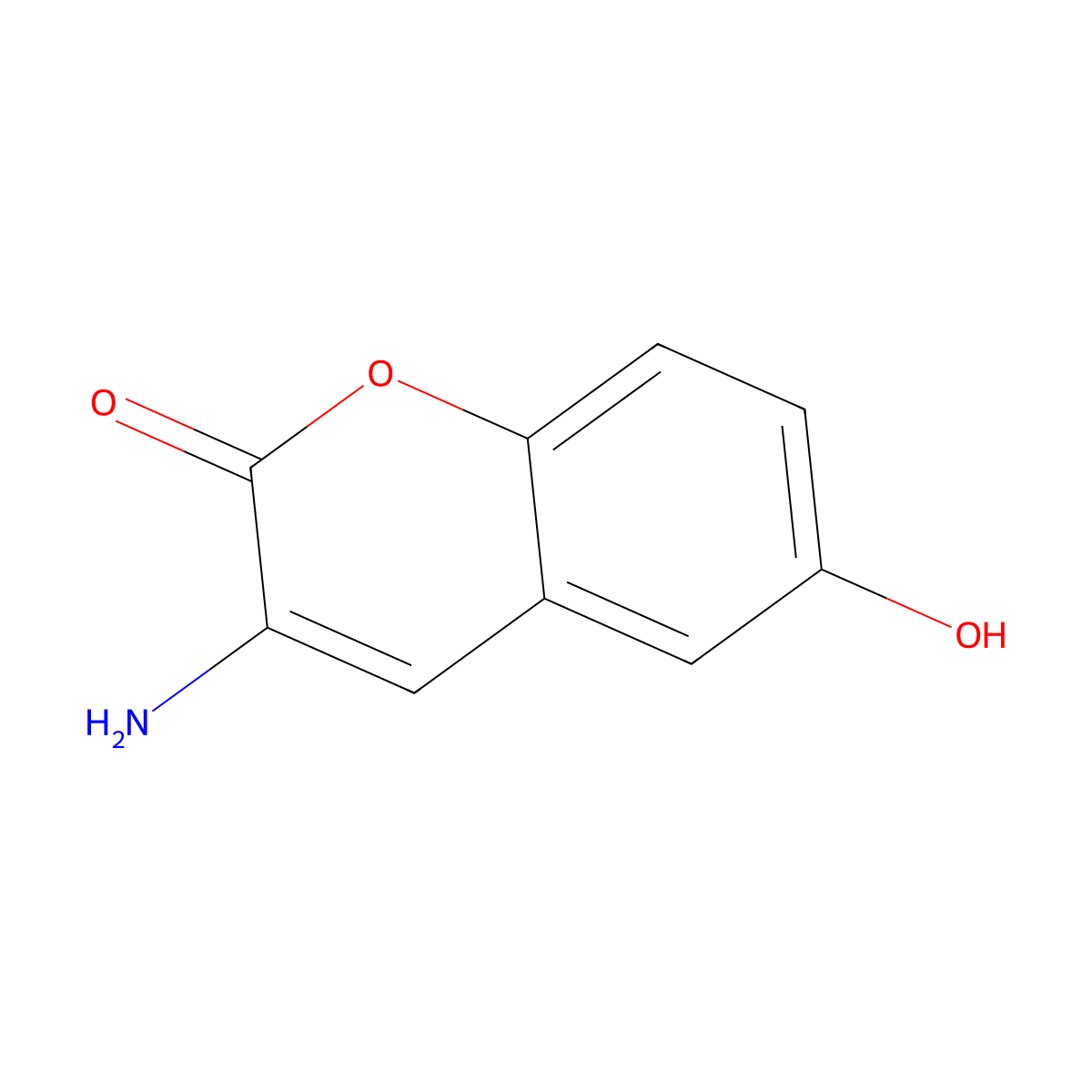 2H-1-Benzopyran-2-one, 3-amino-6-hydroxy- molecular structure, CAS 240113-83-1