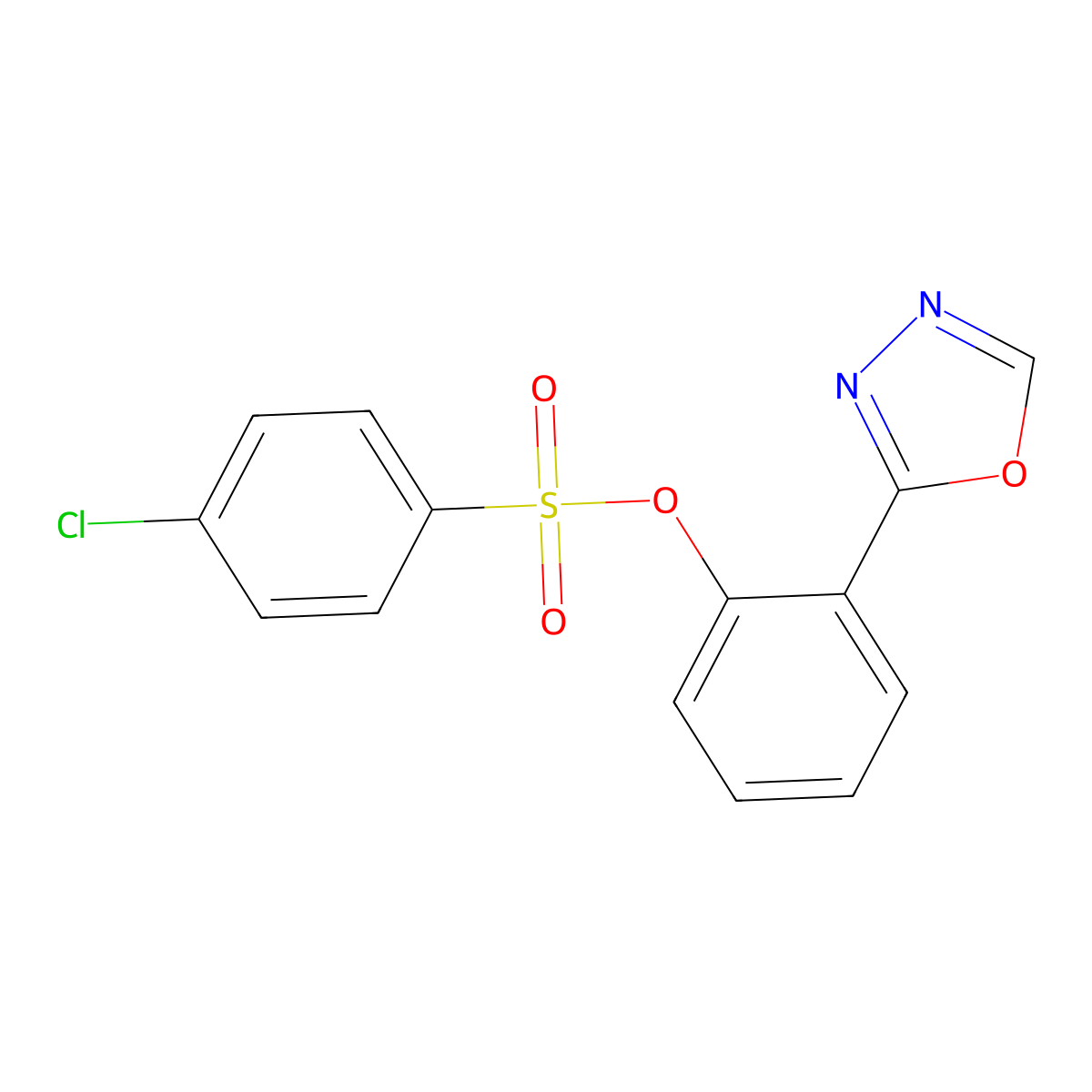 2-(1,3,4-Oxadiazol-2-yl)phenyl 4-chlorobenzenesulfonate molecular structure, CAS 240115-64-4