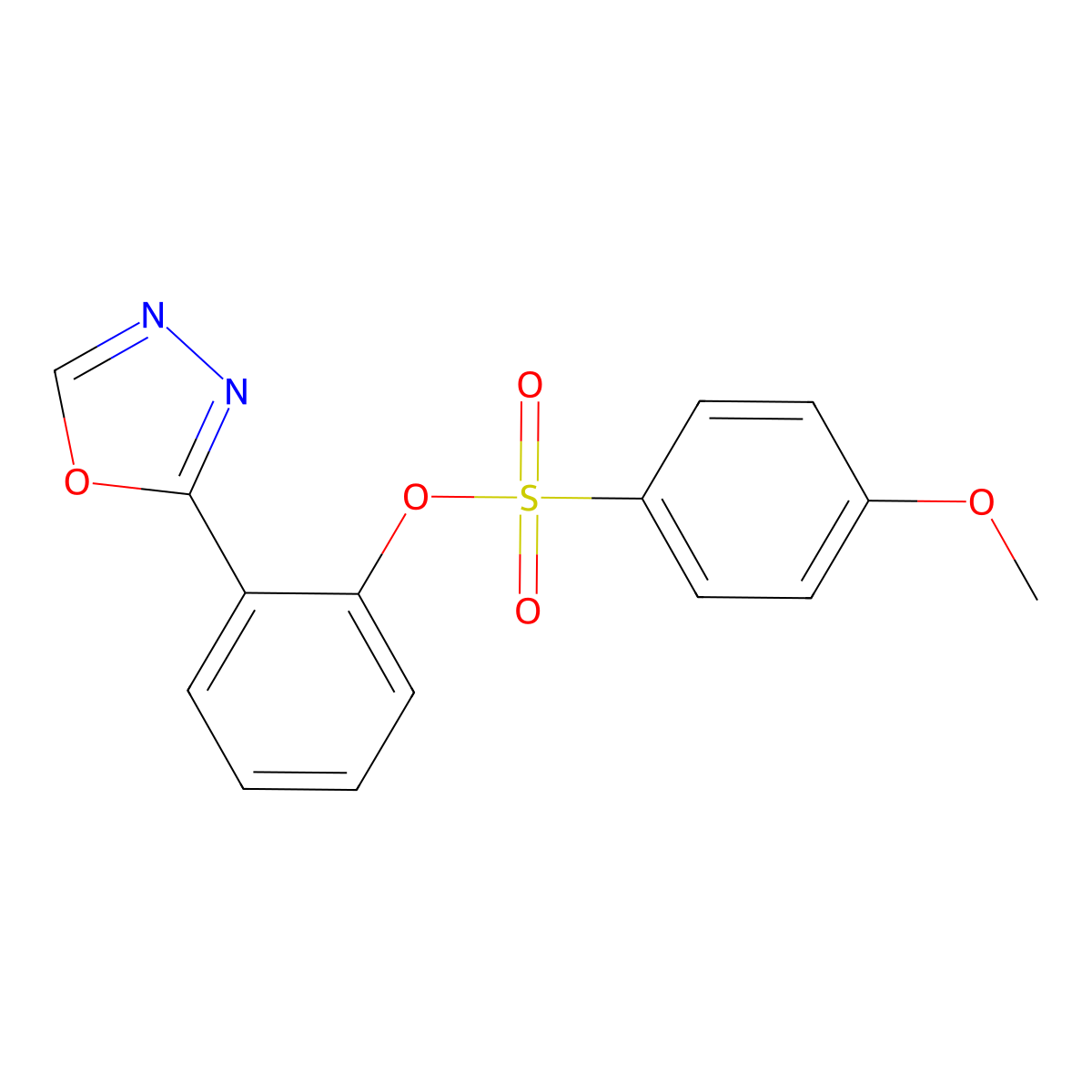 2-(1,3,4-Oxadiazol-2-yl)phenyl 4-methoxybenzenesulfonate molecular structure, CAS 240115-65-5