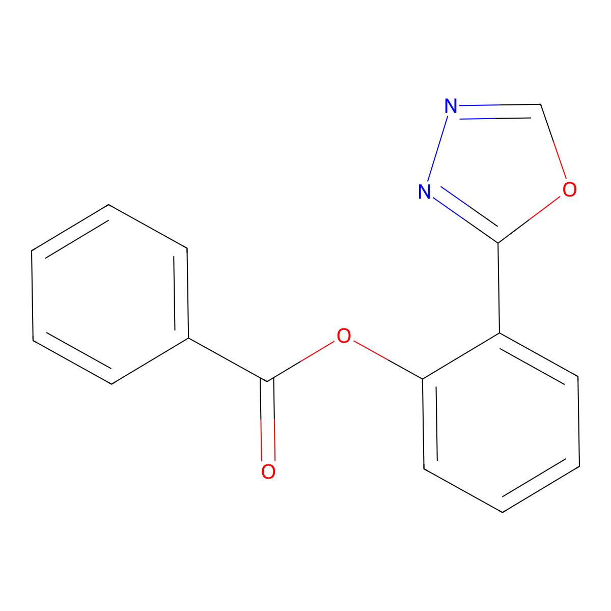 2-(1,3,4-Oxadiazol-2-yl)phenyl benzenecarboxylate molecular structure, CAS 240115-75-7
