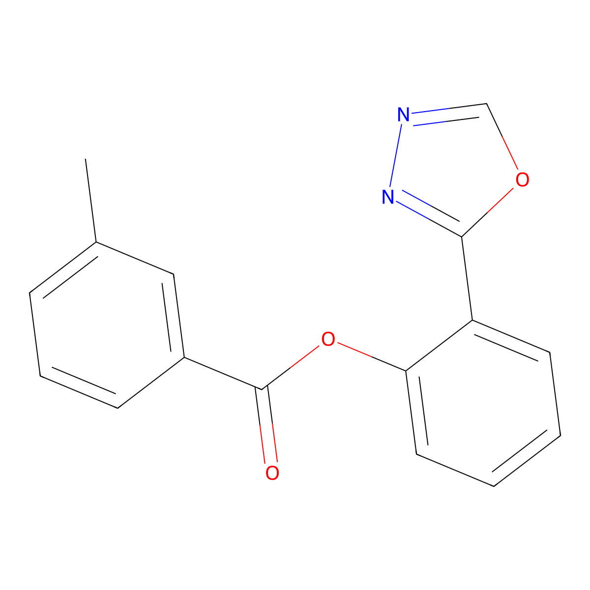 2-(1,3,4-Oxadiazol-2-yl)phenyl 3-methylbenzenecarboxylate molecular structure, CAS 240115-76-8