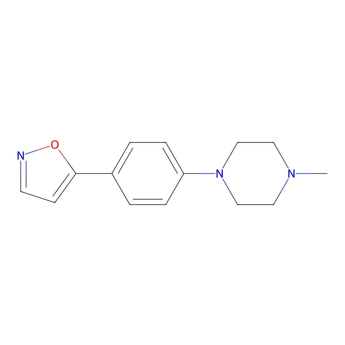 1-[4-(5-Isoxazolyl)phenyl]-4-methylpiperazine molecular structure, CAS 240115-80-4