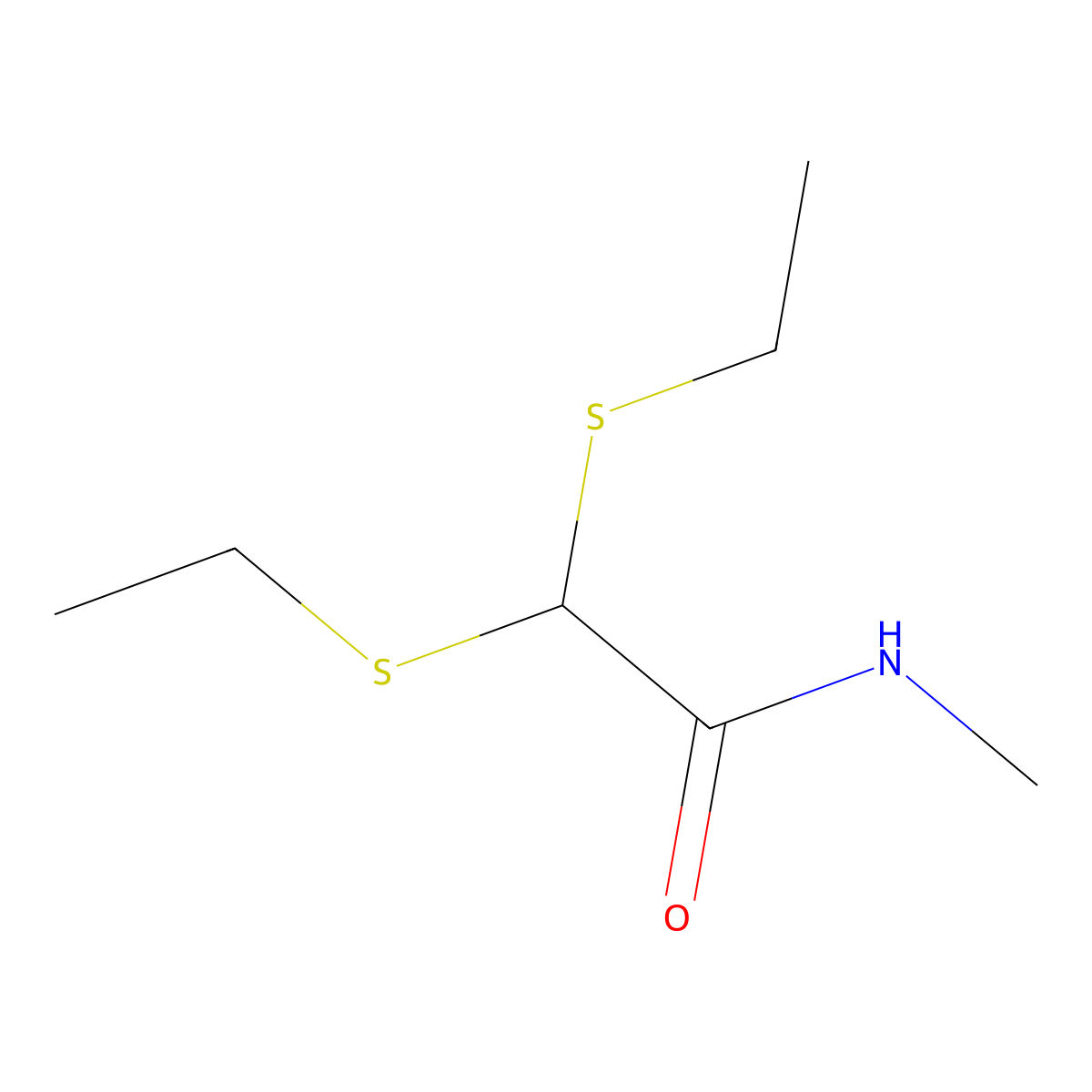2,2-bis(ethylsulfanyl)-N-methylacetamide molecular structure, CAS 240115-81-5