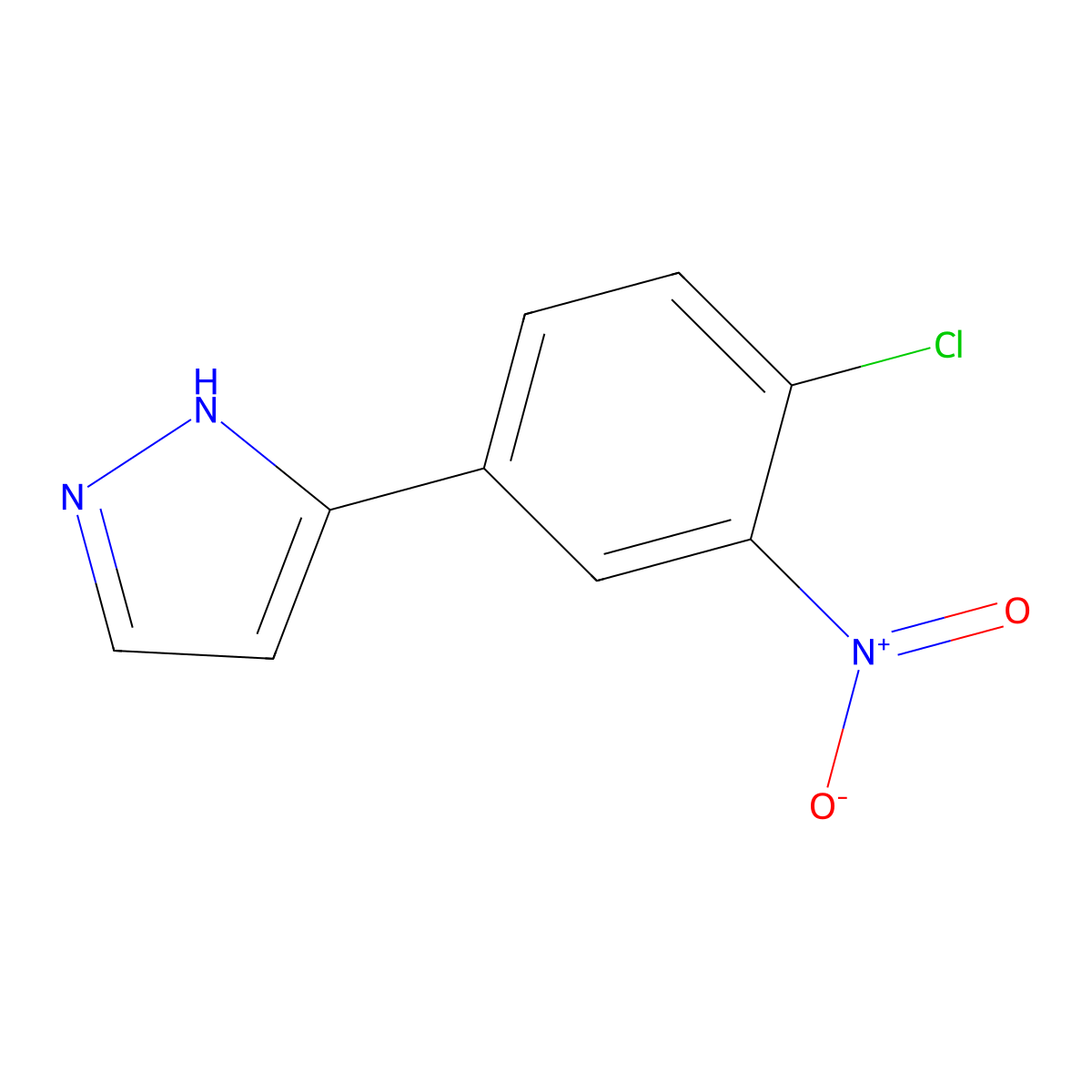 5-(4-chloro-3-nitrophenyl)-1H-pyrazole molecular structure, CAS 240115-85-9